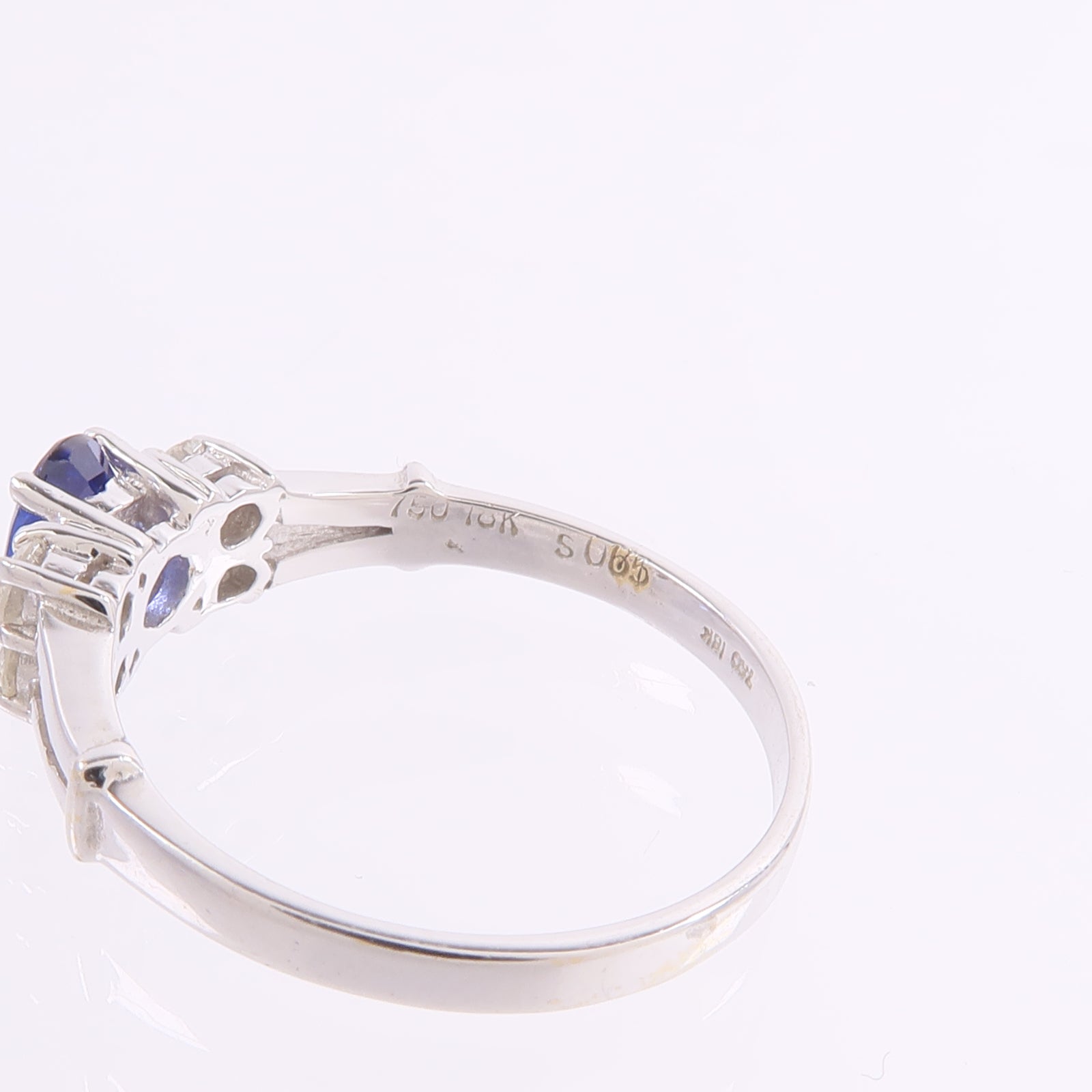 JEWELRY 18K白金Sapphire Diamond Ring藍寶石/鑽石戒指