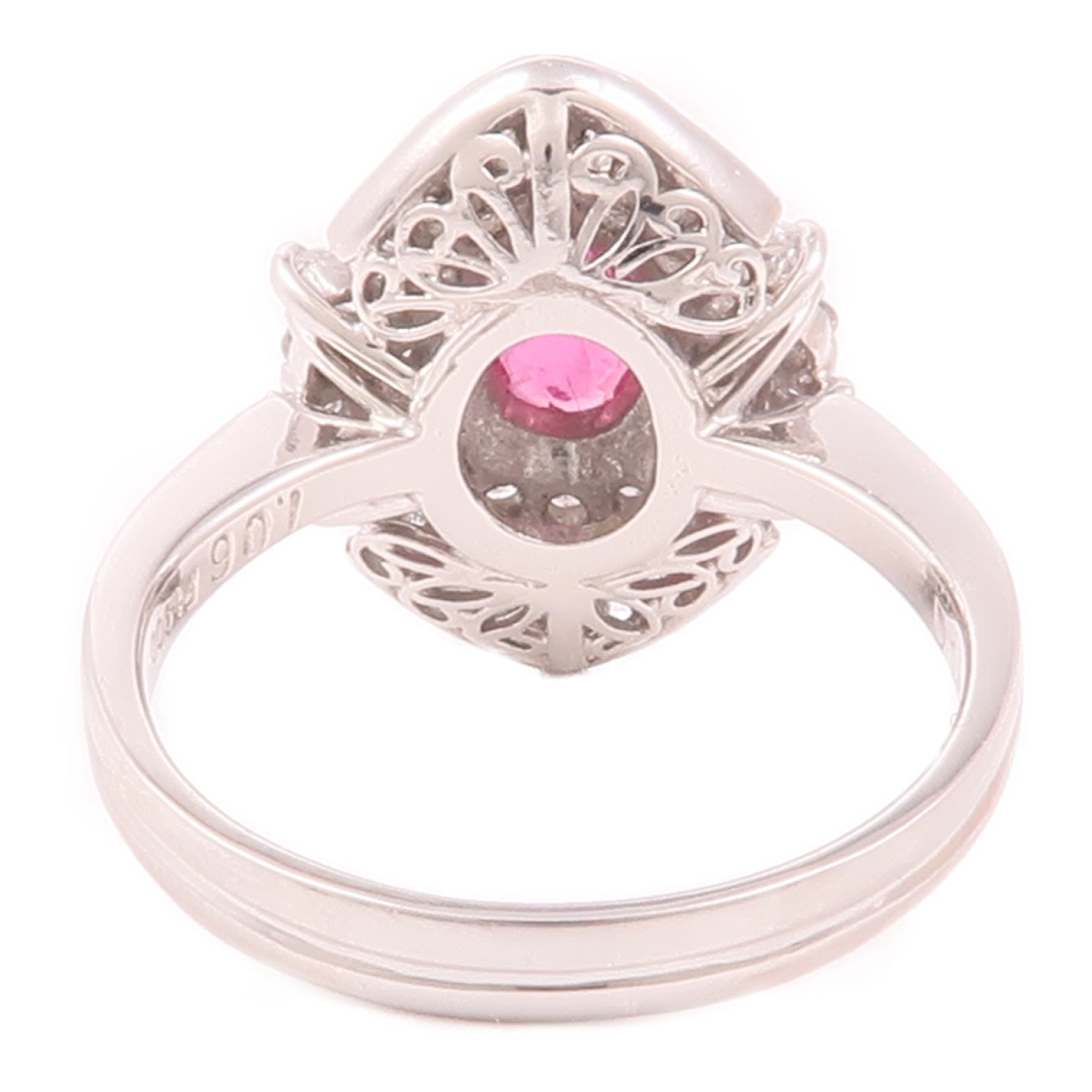 JEWELRY PT900鉑金Ruby Ring紅寶石/鑽石戒指