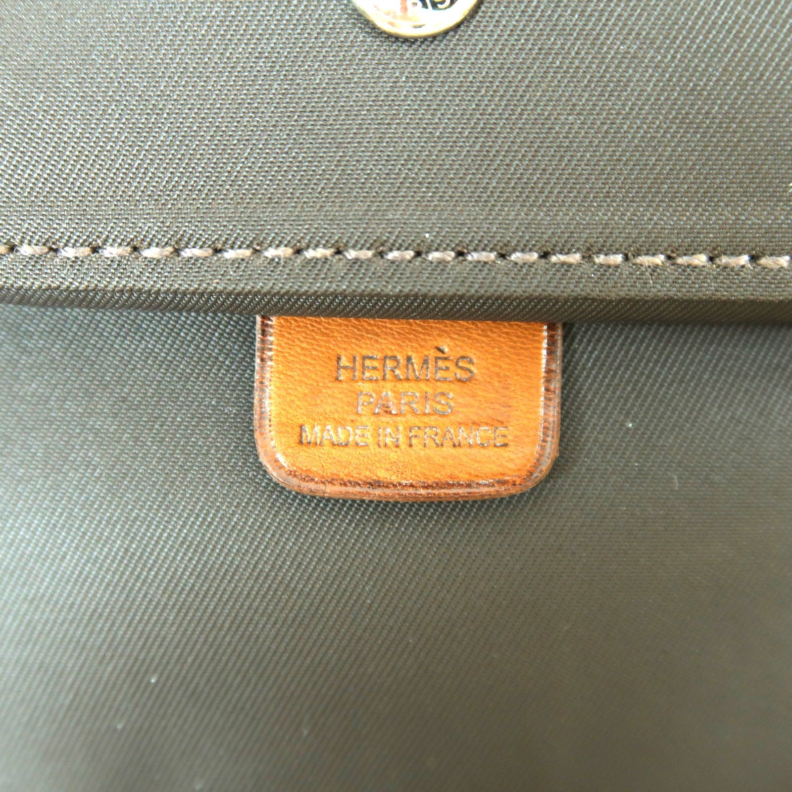 HERMES 帆布/Barenia皮革Quadrige Azap GM銀扣長錢包米色/灰色/橙色