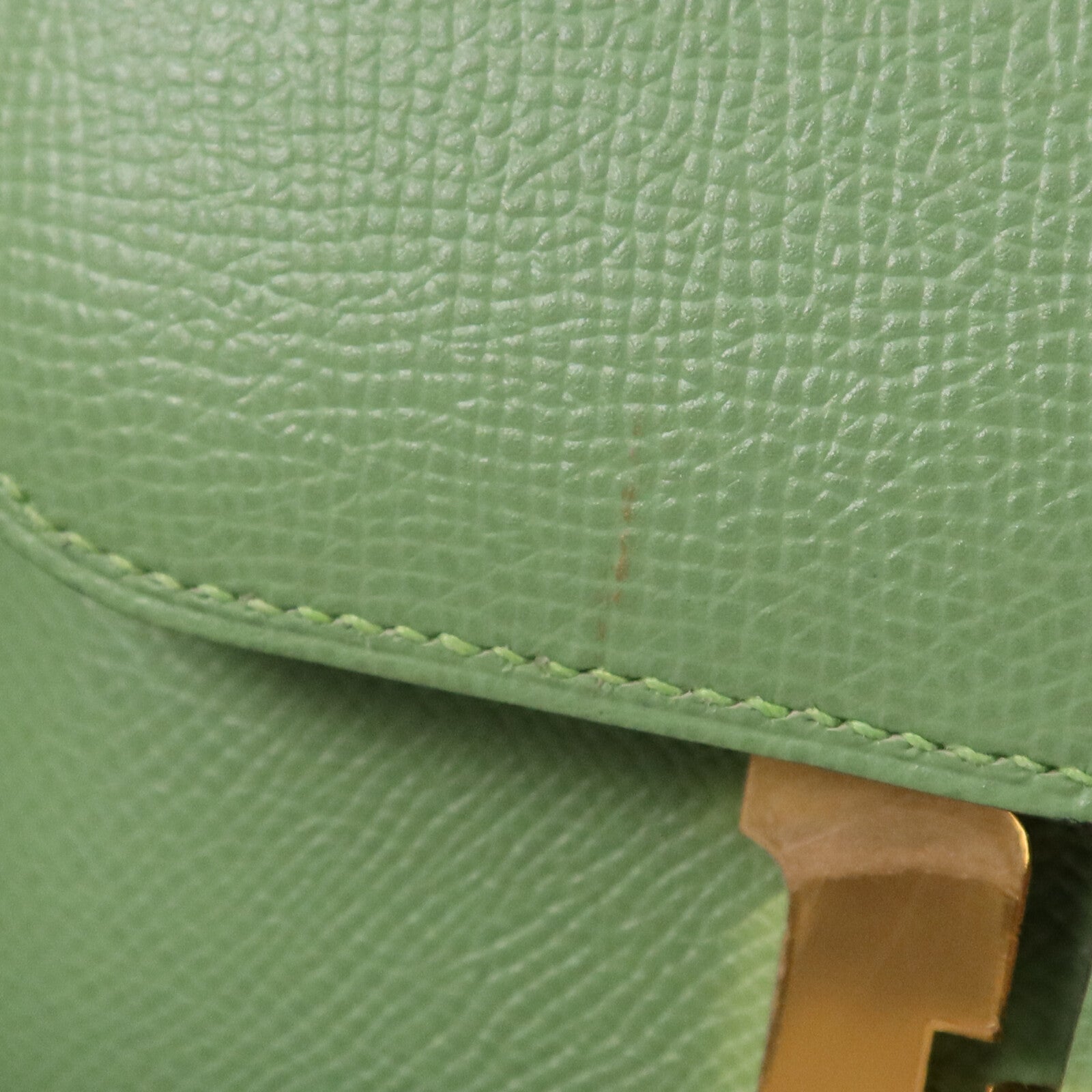 HERMES 【激減優惠】Epsom皮革Constance Mini金扣手挽肩背兩用袋Vert Criquet