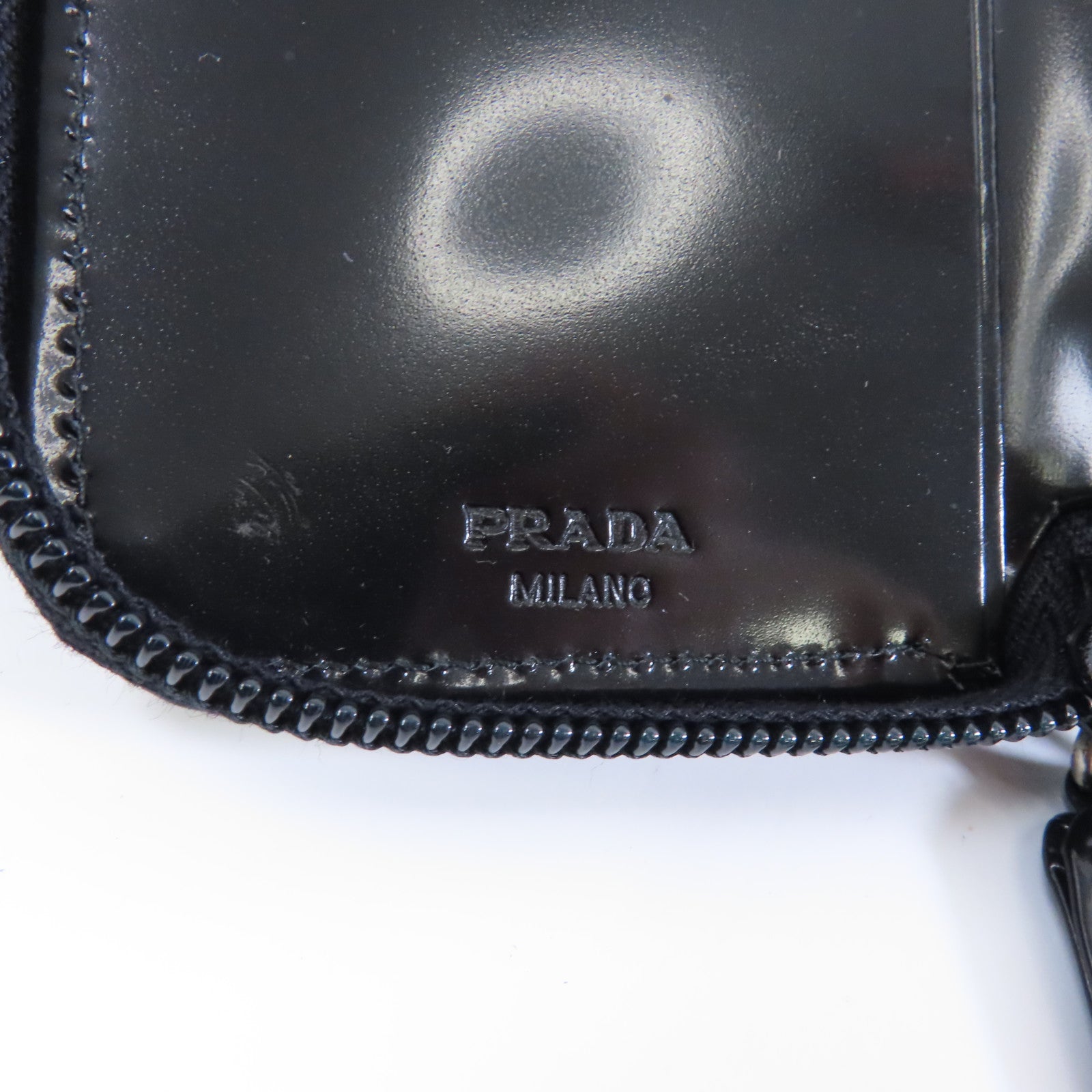 PRADA 【激減優惠】漆皮皮革Key Case鎖匙包黑色