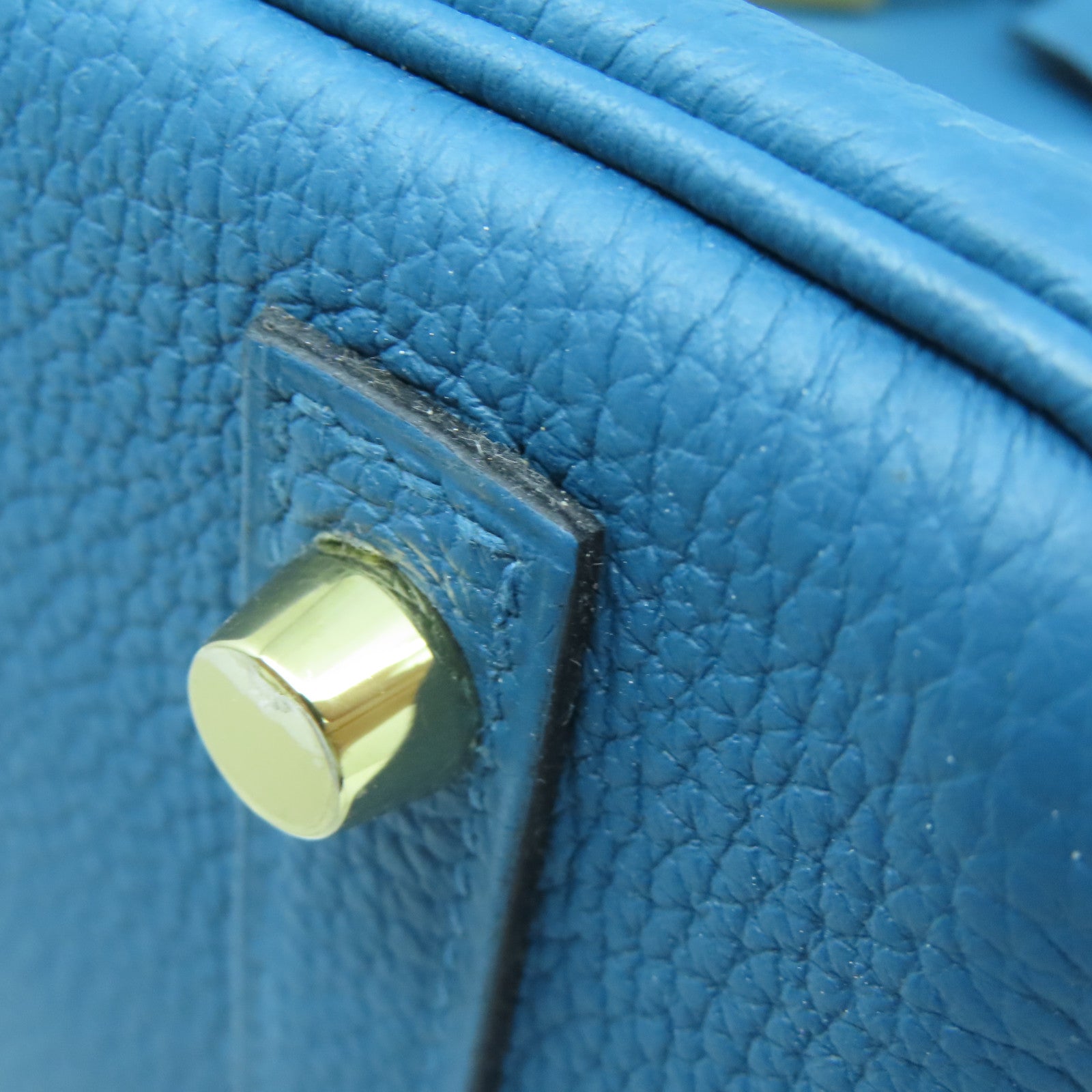 HERMES 【激減優惠】Taurillon Clemence皮革Birkin 30金扣手挽袋藍色