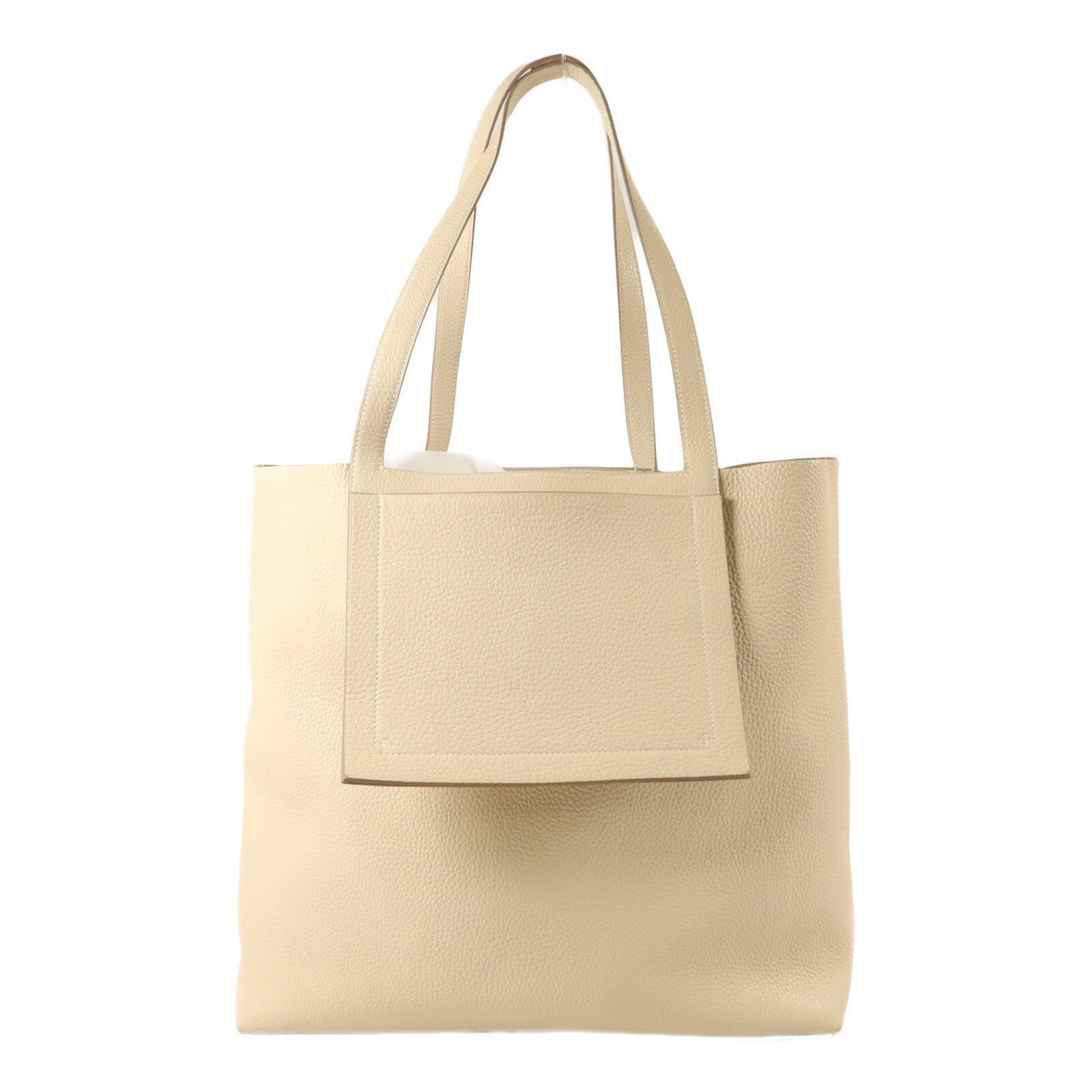 HERMES Clemence皮革Cabasellier 46手挽袋Craie