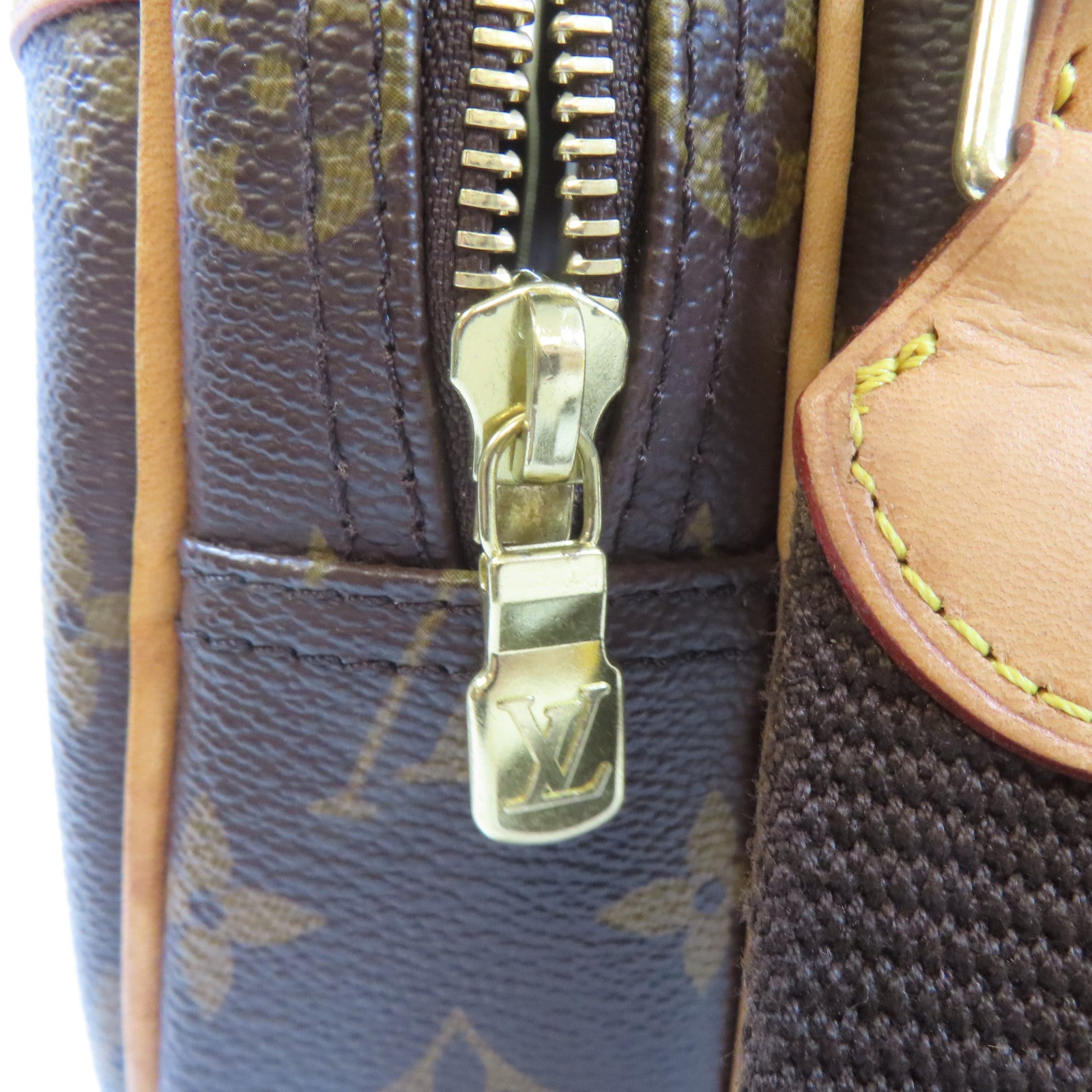 LOUIS VUITTON Monogram Reporter PM金扣肩背袋啡色