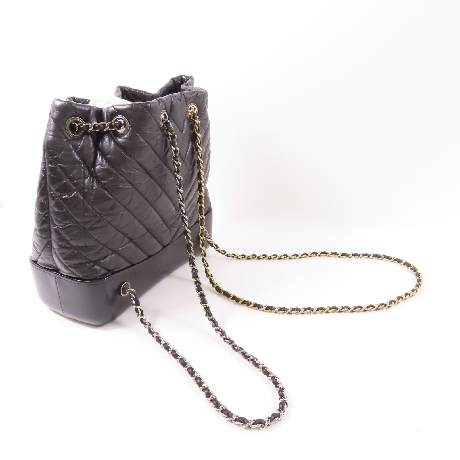 CHANEL 羊皮皮革Garbrielle Backpack鏈帶背包