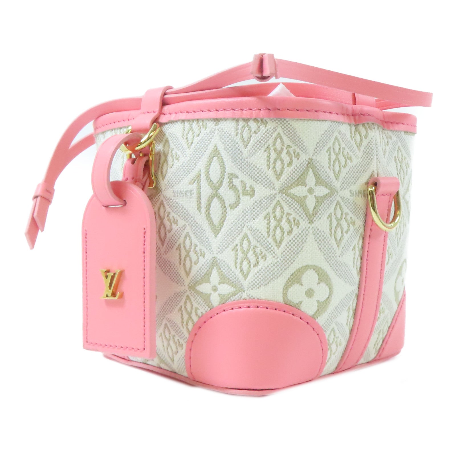 LOUIS VUITTON 【激減優惠】帆布Noe Purse金扣肩背袋米色/粉紅色