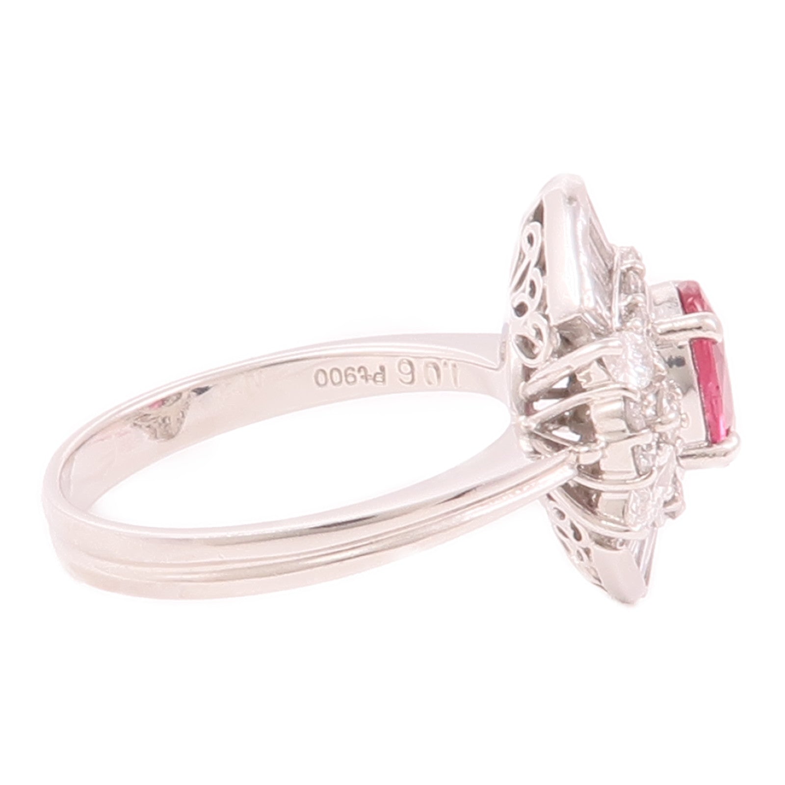 JEWELRY PT900鉑金Ruby Ring紅寶石/鑽石戒指