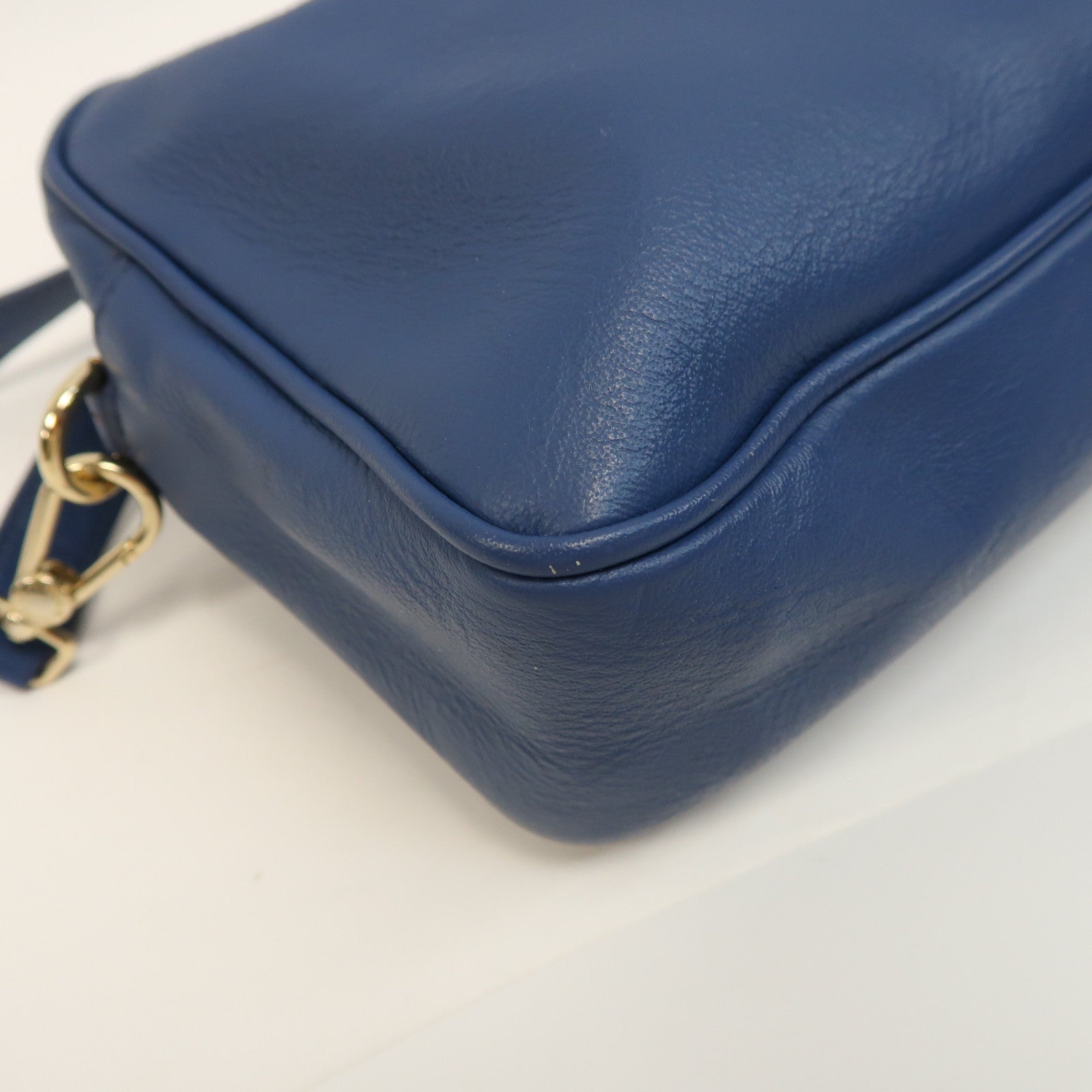 Furla 【激減優惠】牛皮皮革Shoulder Bag金扣肩背袋藍色