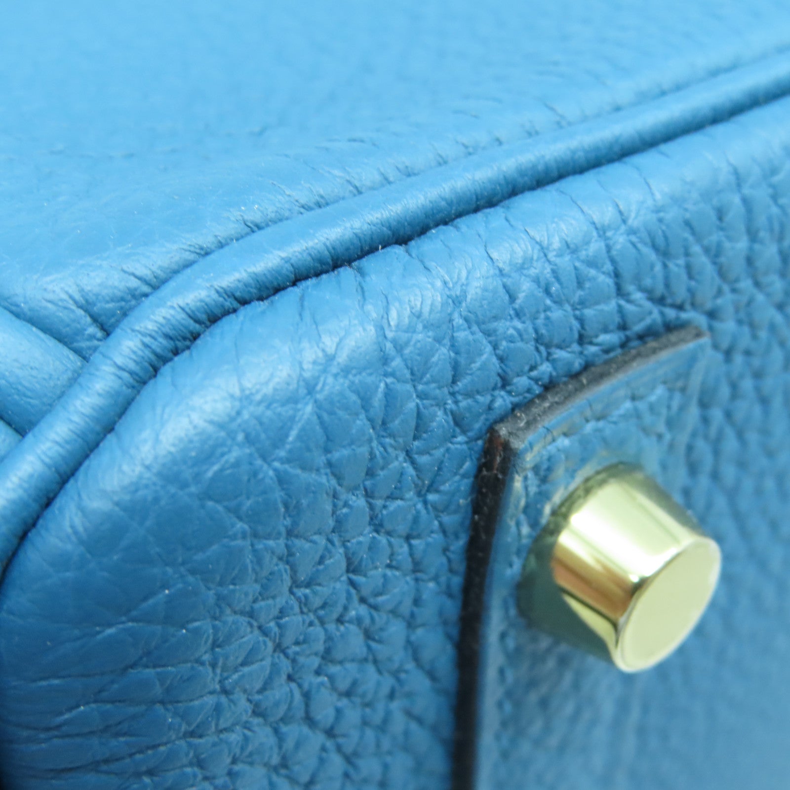 HERMES 【激減優惠】Taurillon Clemence皮革Birkin 30金扣手挽袋藍色