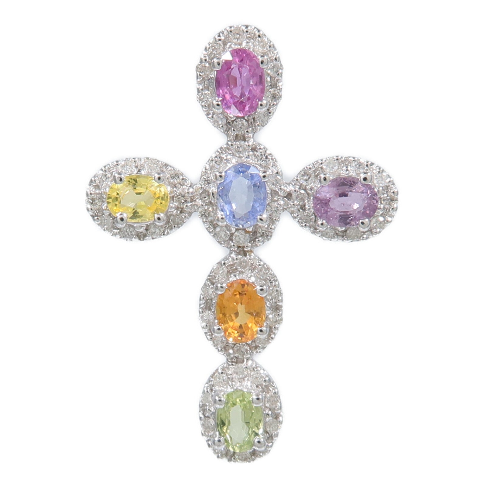 JEWELRY 18K白金Color Stone Pendant彩色寶石吊墜