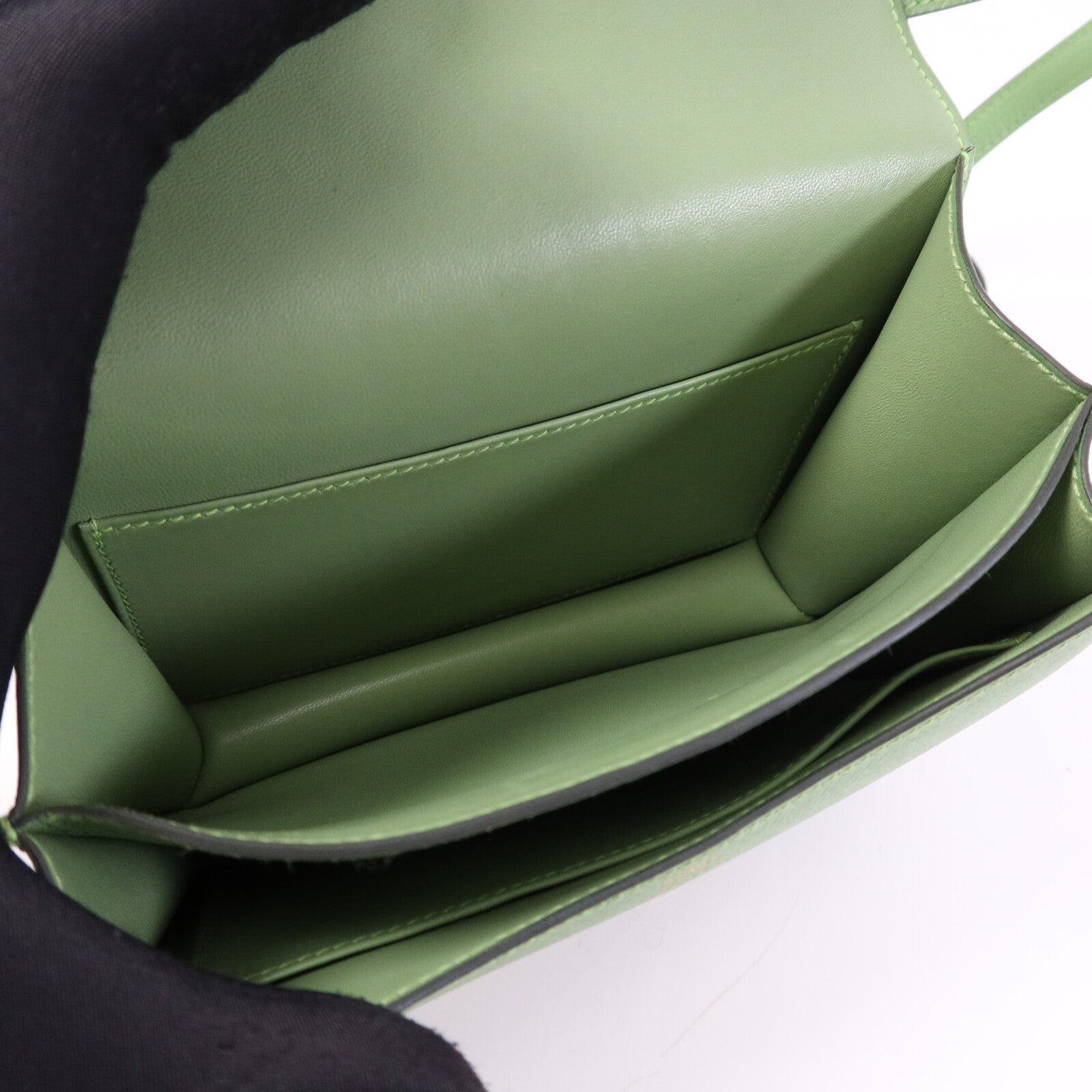 HERMES 【激減優惠】Epsom皮革Constance Mini金扣手挽肩背兩用袋Vert Criquet