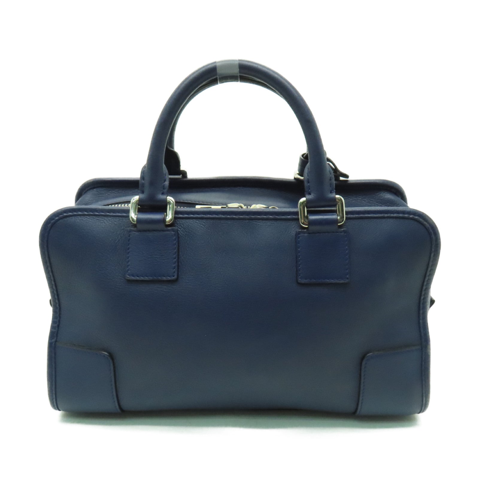 LOEWE 【激減優惠】牛皮皮革Amazona銀扣手挽肩背兩用袋藍色