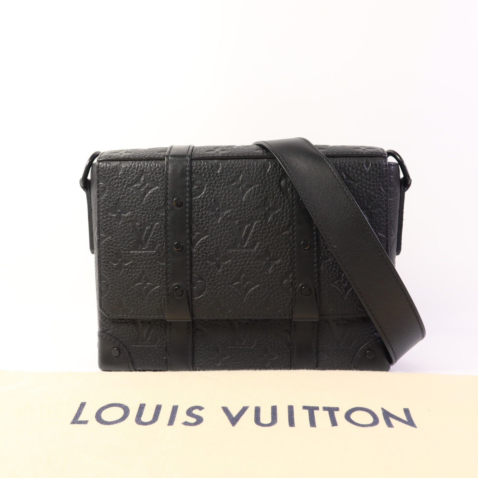 LOUIS VUITTON Monogram Taurillon Trunk Messenger Bag肩背袋