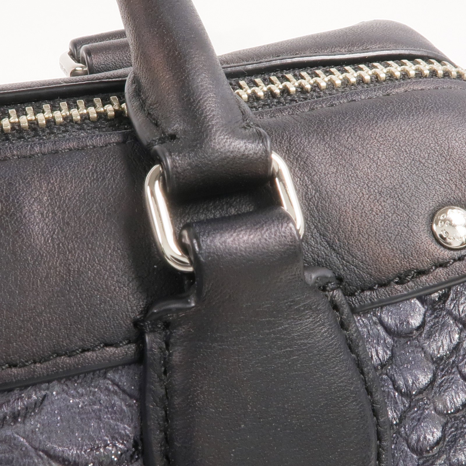 COACH 牛皮皮革2 Way Shoulder Bag銀扣手挽肩背兩用袋