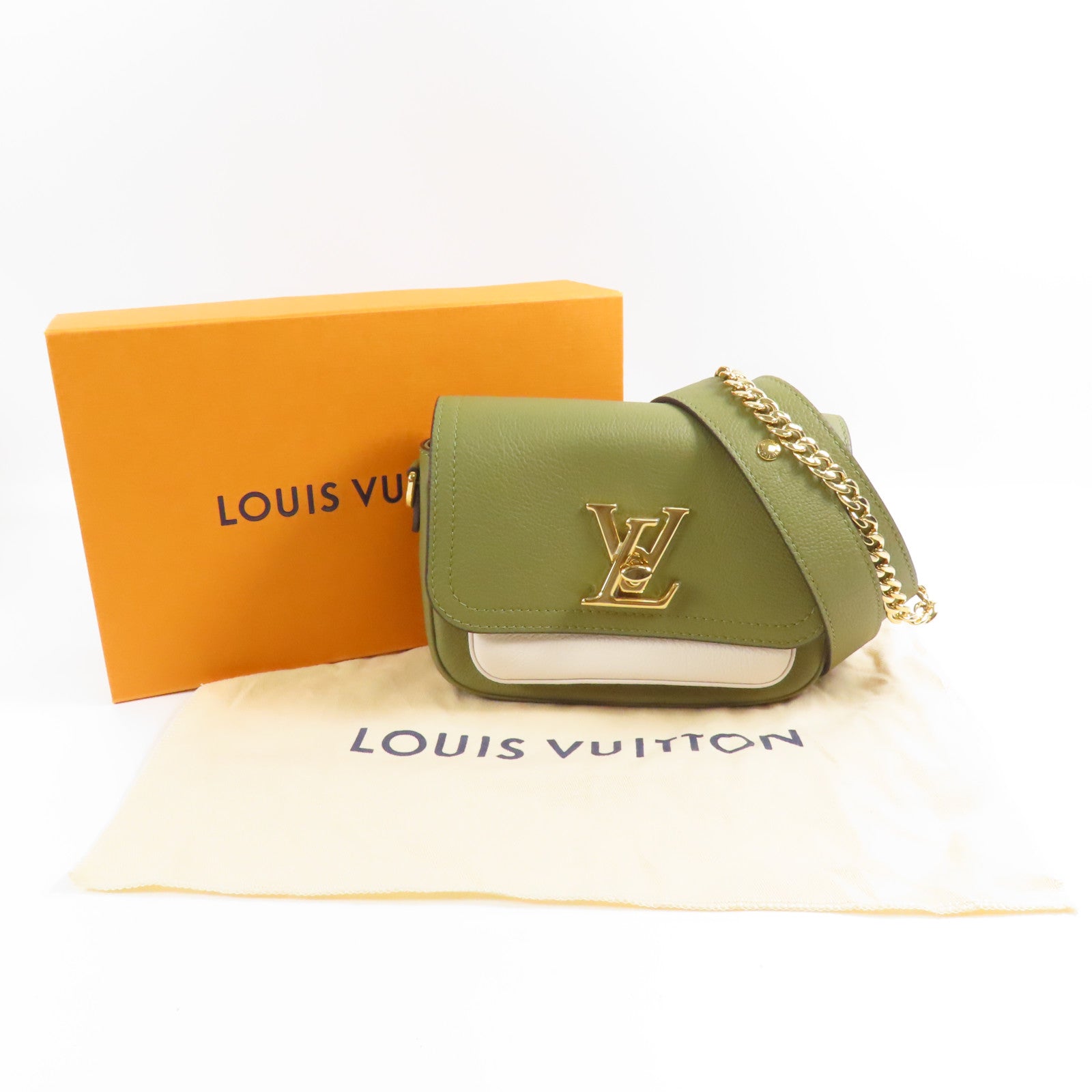 LOUIS VUITTON 牛皮皮革LockMe Tender金扣手挽肩背兩用袋