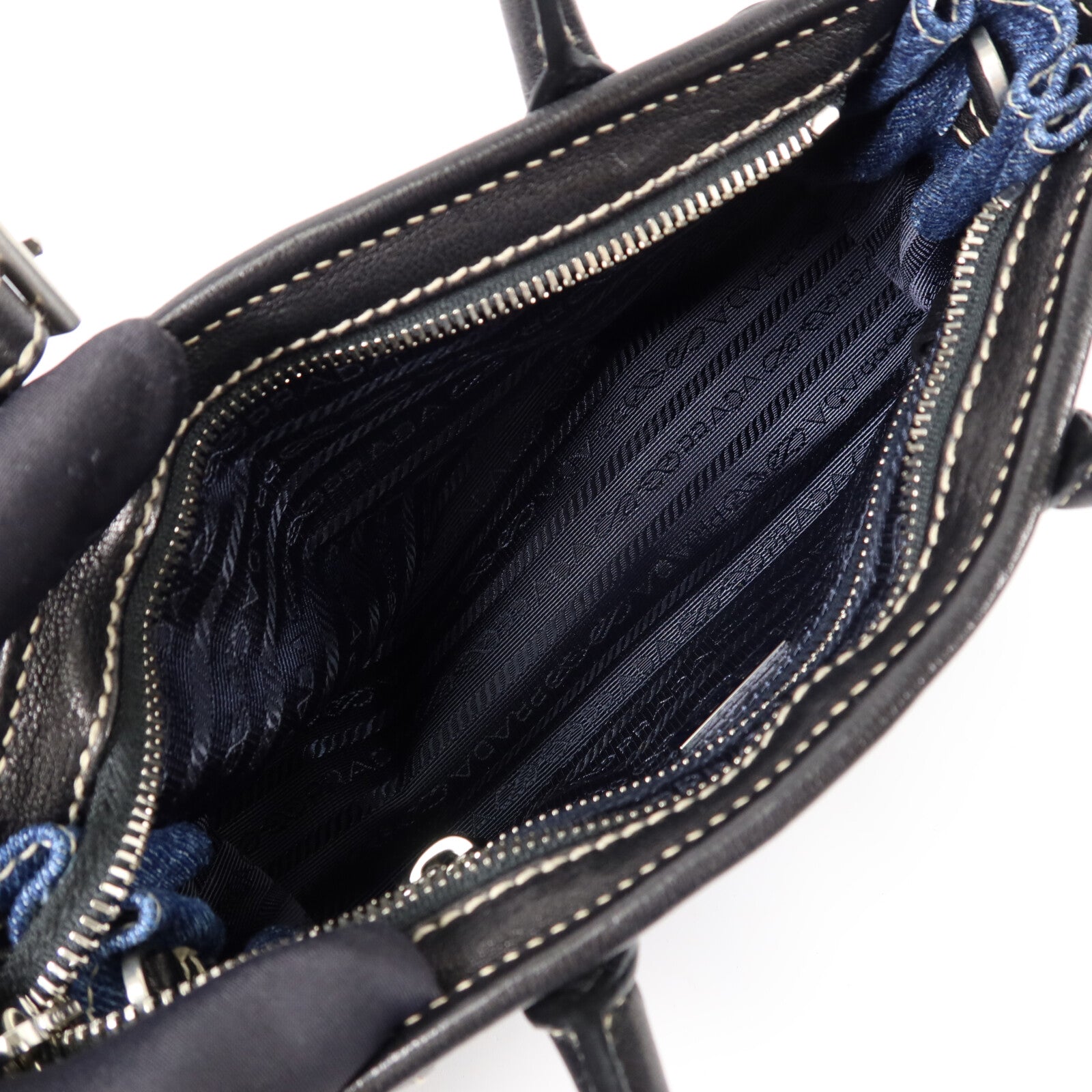 PRADA 牛仔布Bonnie Mini手挽肩背兩用袋