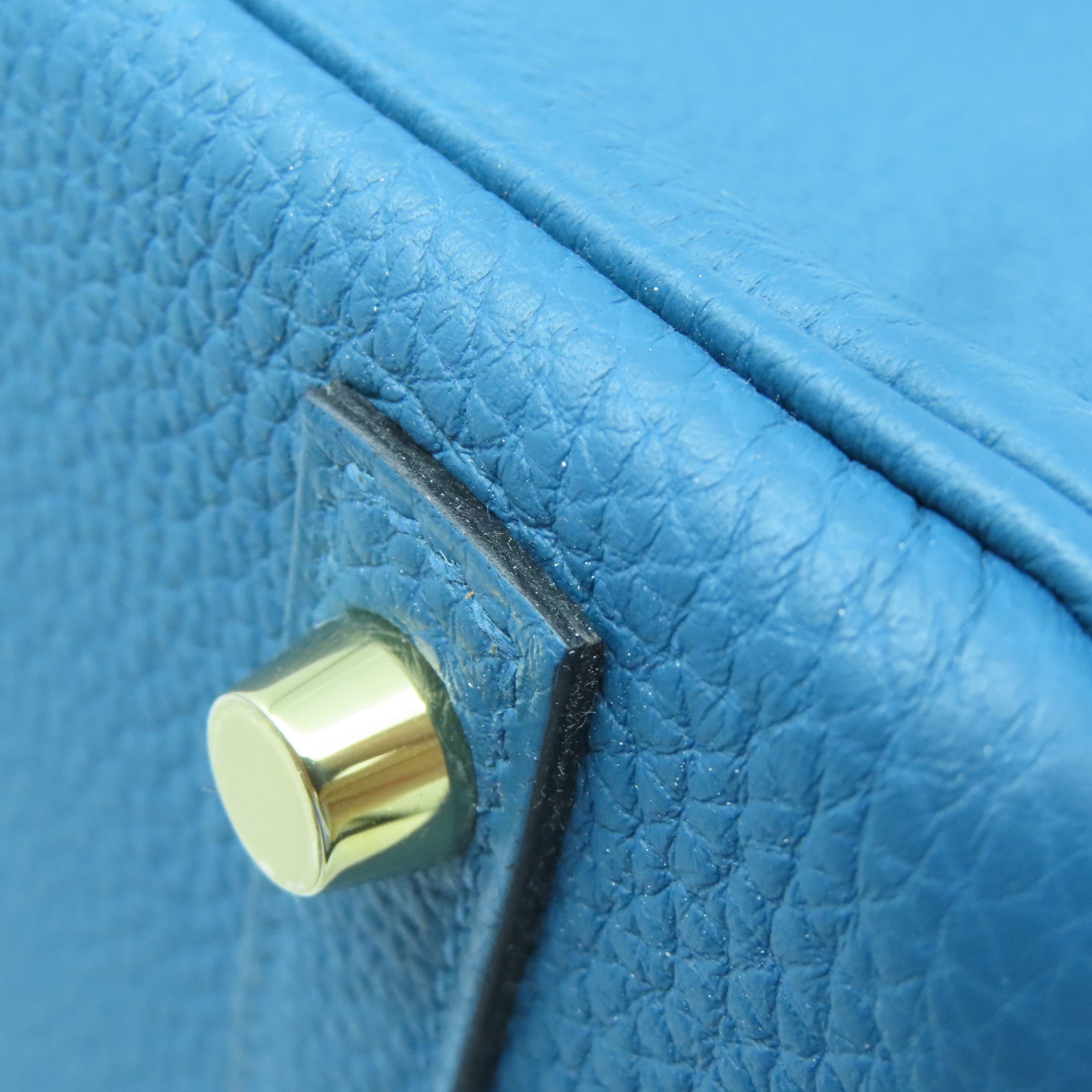 HERMES 【激減優惠】Taurillon Clemence皮革Birkin 30金扣手挽袋藍色