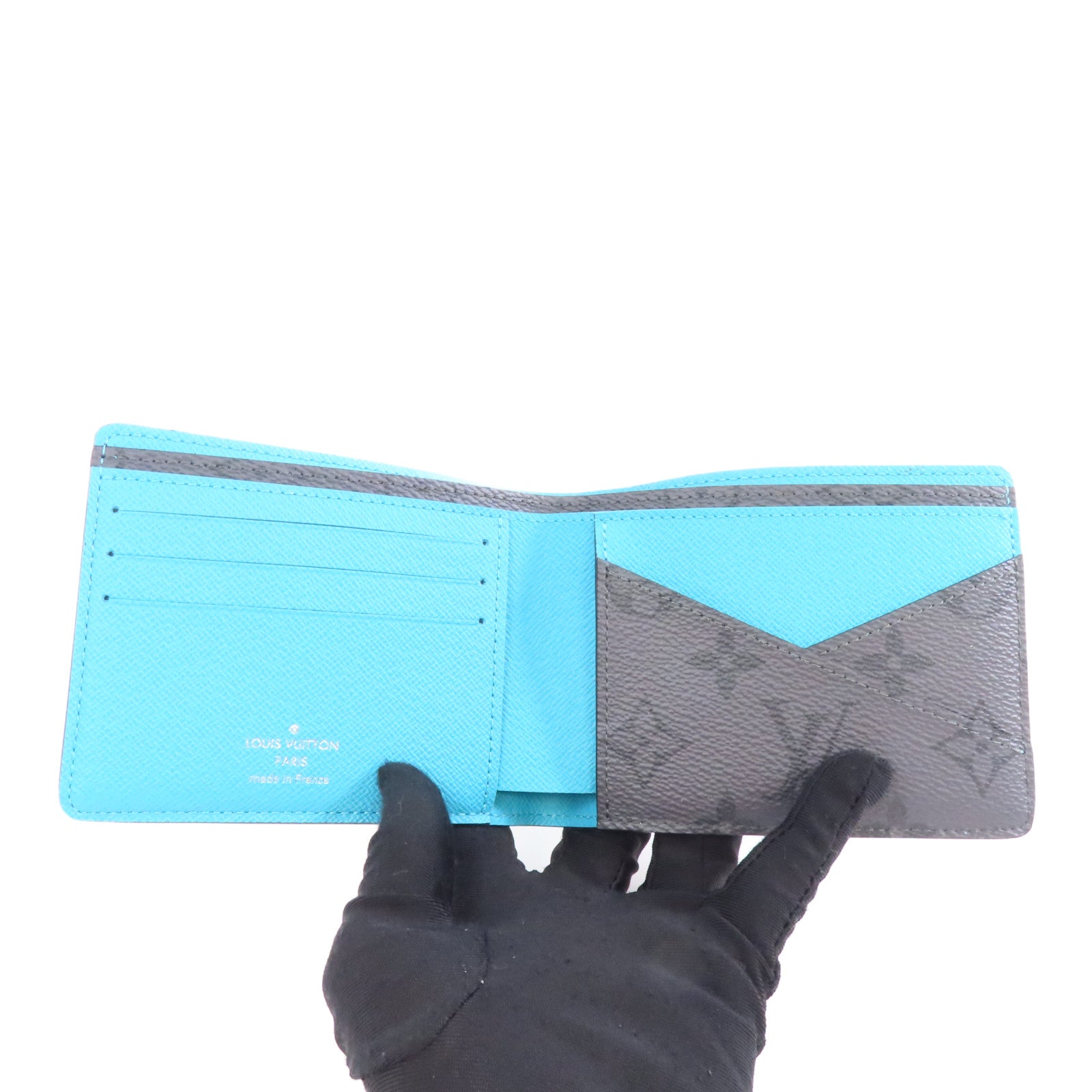LOUIS VUITTON Monogram Eclipse Reverse Wallet錢包灰色/藍色
