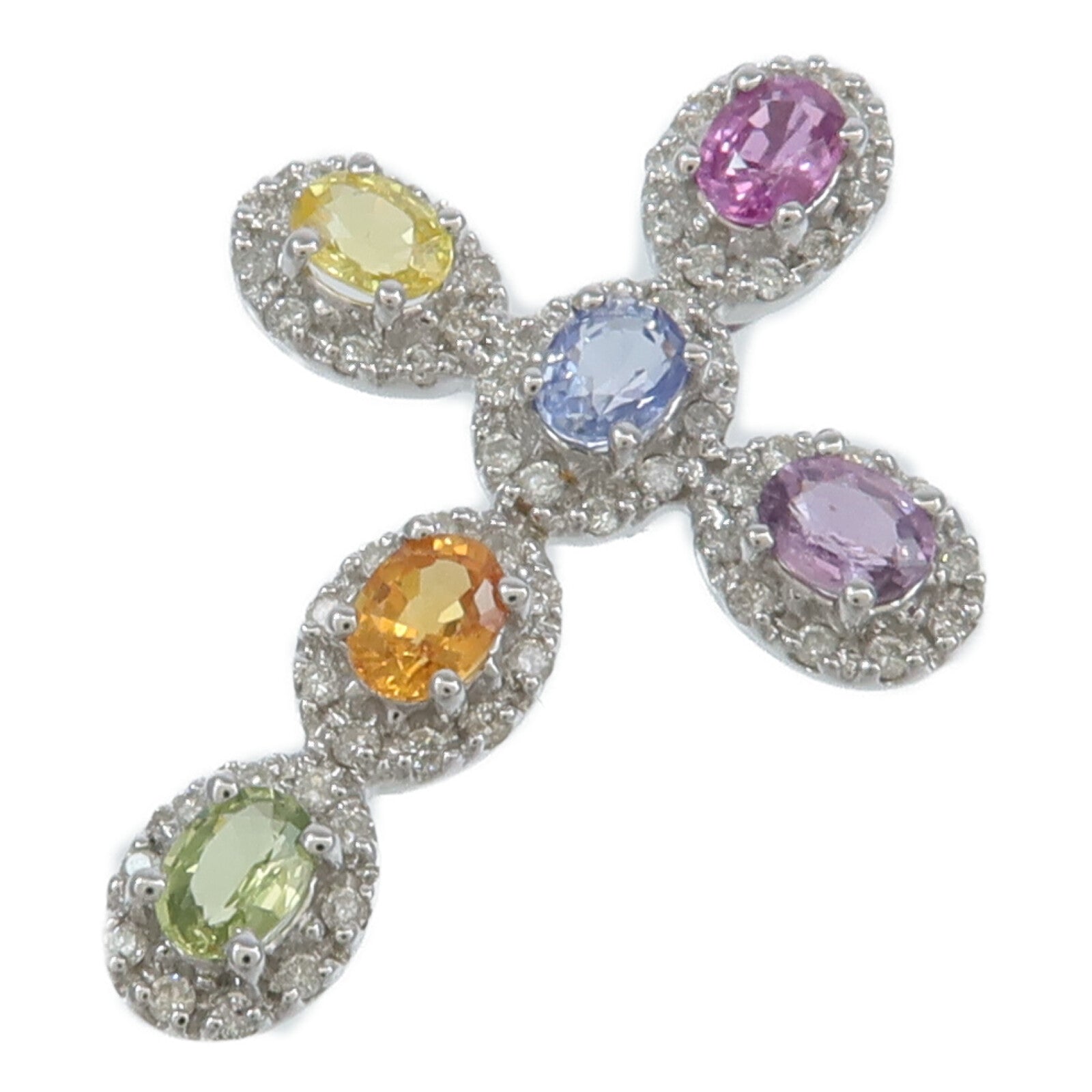 JEWELRY 18K白金Color Stone Pendant彩色寶石吊墜