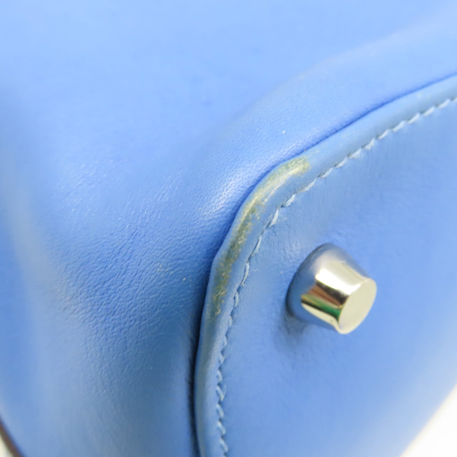 HERMES **【激減優惠】Swift皮革Toolbox 20 2Way Shoulder Bag銀扣手挽肩背兩用袋Bleu Hydra水妖藍色