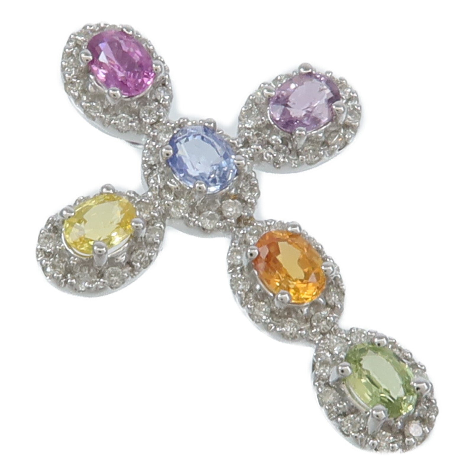 JEWELRY 18K白金Color Stone Pendant彩色寶石吊墜