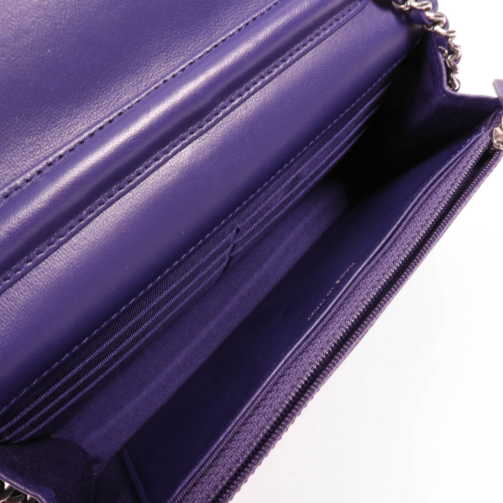 CHANEL 【激減優惠】羊皮皮革WOC Wallet On Chain銀扣鏈帶肩背袋