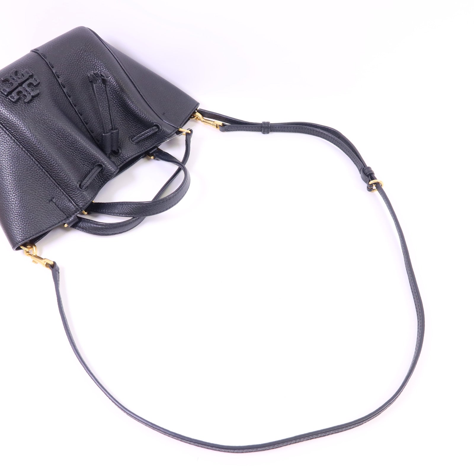 Tory Burch 牛皮皮革Bucket Bag金扣手挽肩背兩用袋