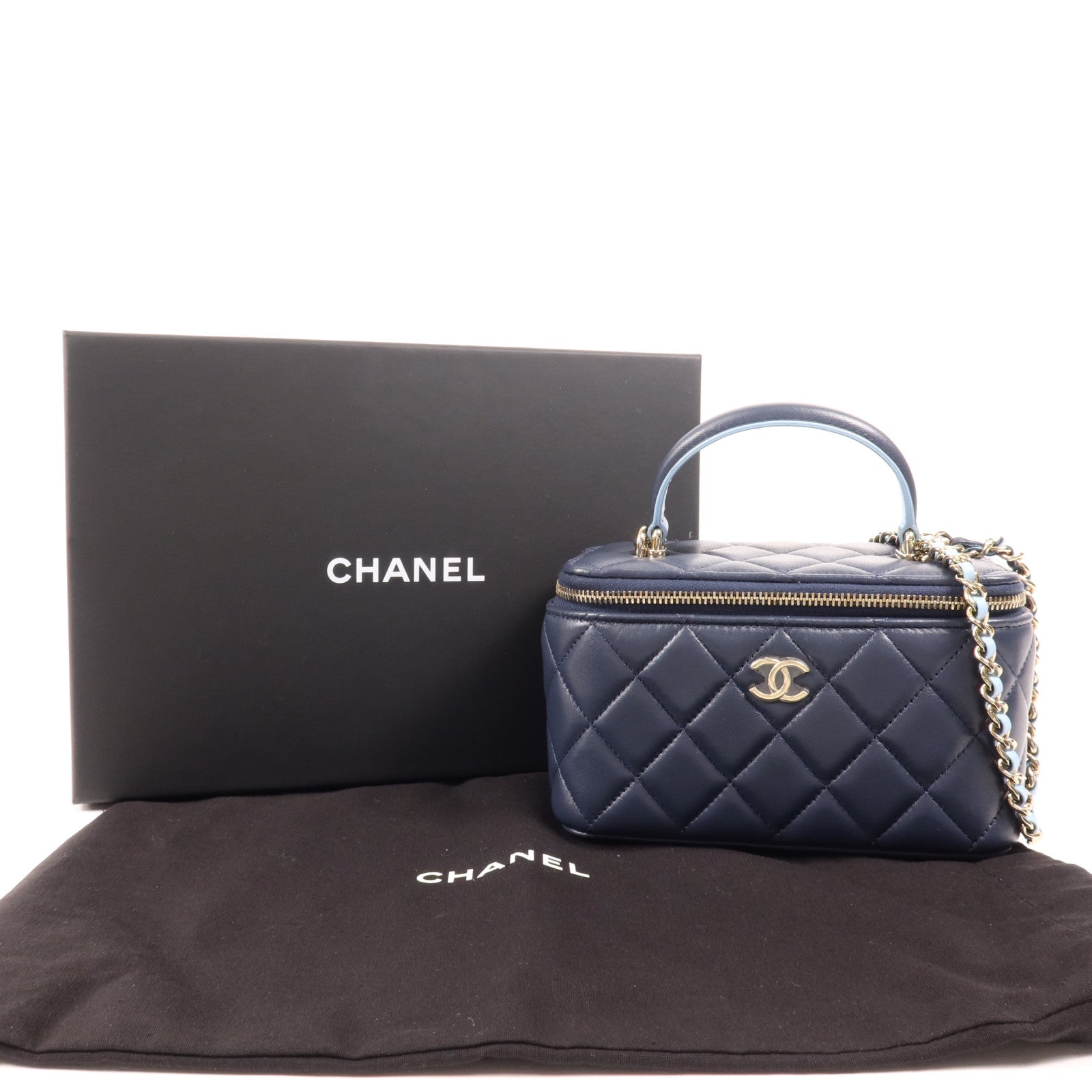 CHANEL 羊皮皮革Vanity Case金扣肩背袋