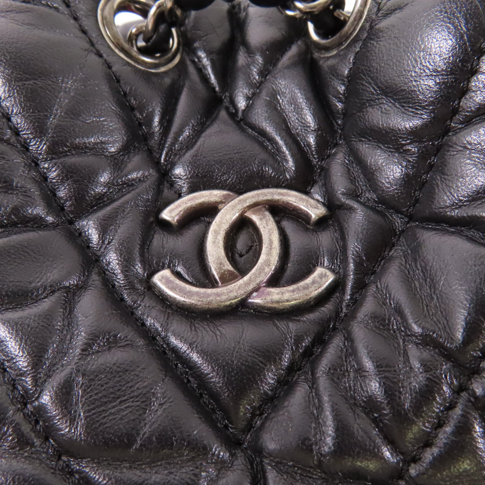 CHANEL 羊皮皮革Garbrielle Backpack鏈帶背包