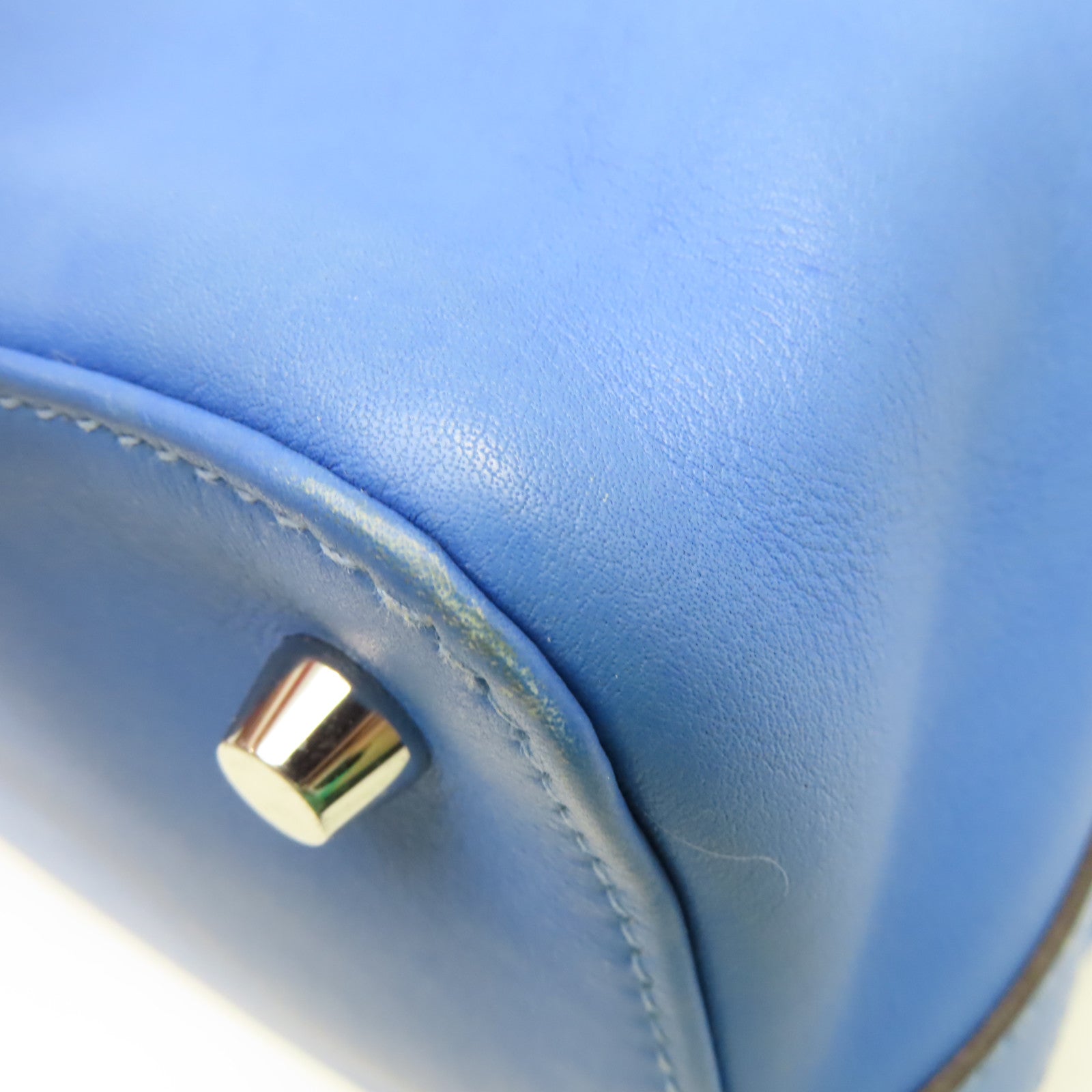 HERMES **【激減優惠】Swift皮革Toolbox 20 2Way Shoulder Bag銀扣手挽肩背兩用袋Bleu Hydra水妖藍色