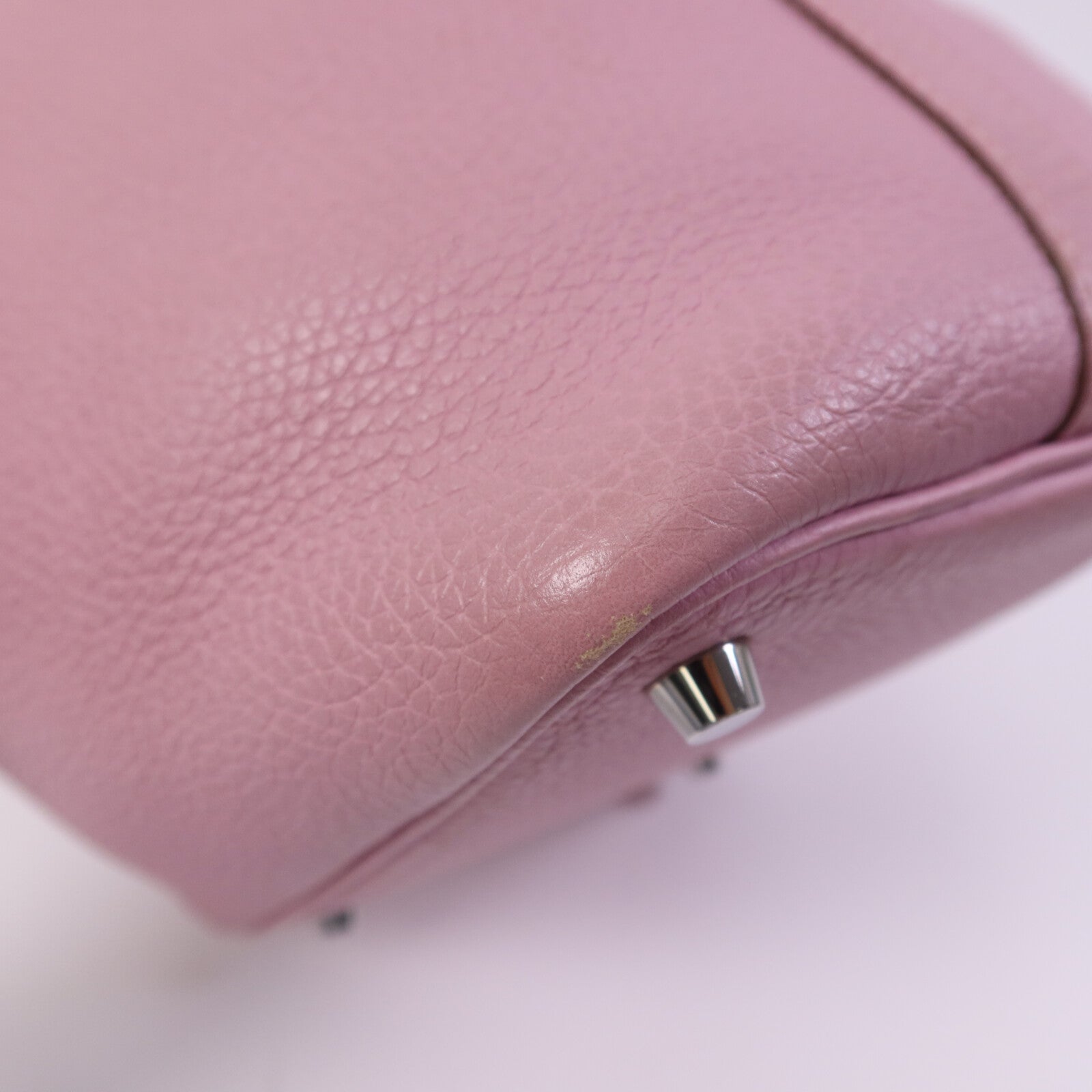 HERMES Clemence皮革Picotin PM銀扣手挽袋Mauve Sylvestre
