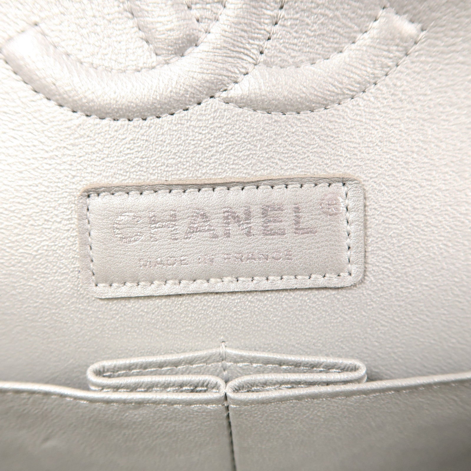 CHANEL Tweed/羊皮皮革Classic 25銀扣鏈帶肩背袋