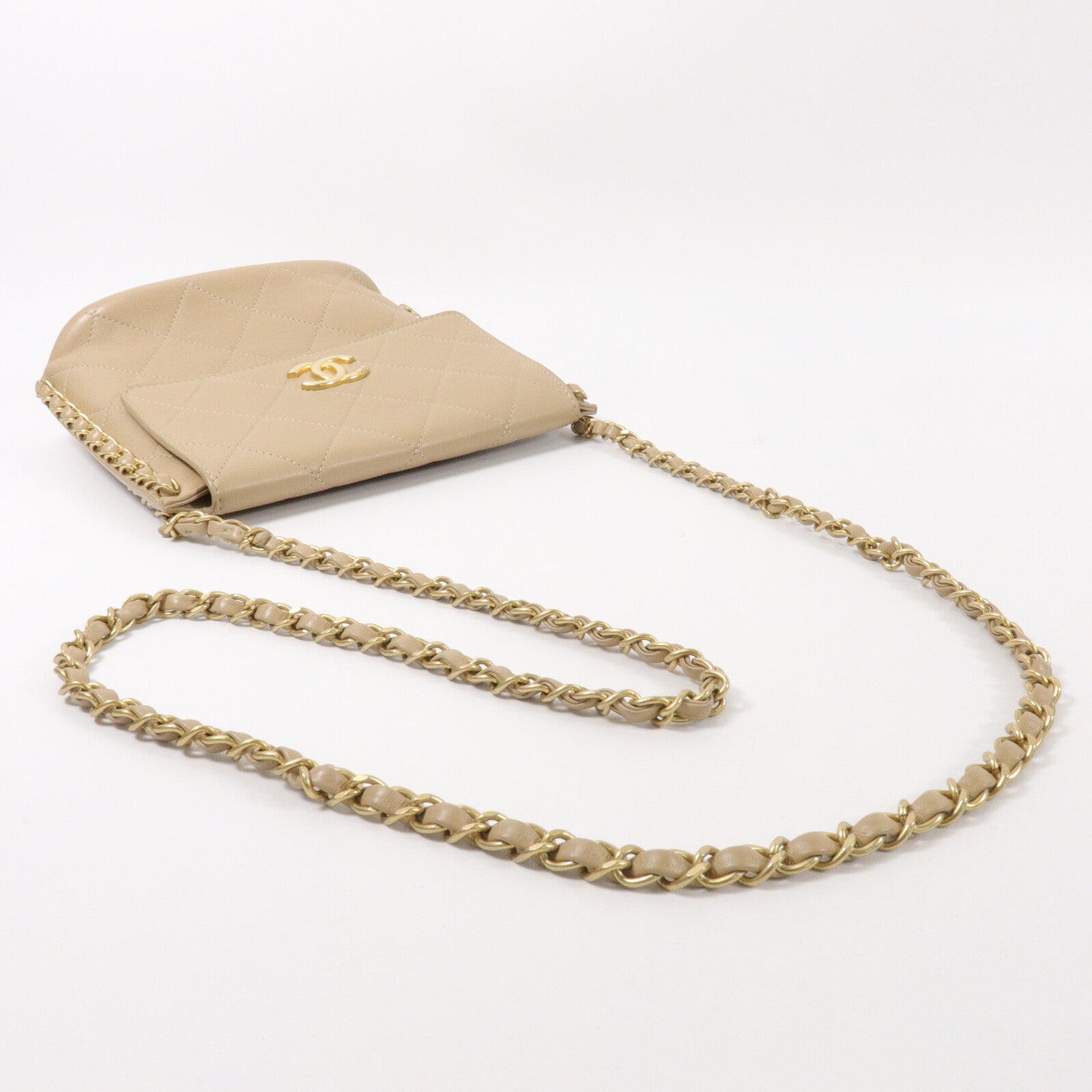 CHANEL 牛皮皮革Chain Shoulder Bag鏈帶肩背袋