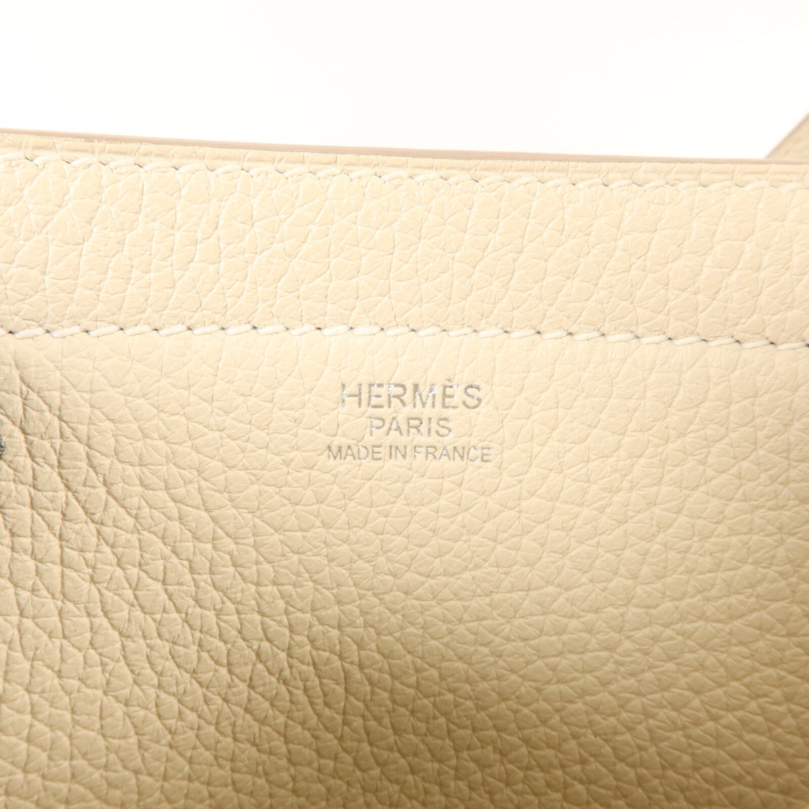 HERMES Clemence皮革Cabasellier 46手挽袋Craie
