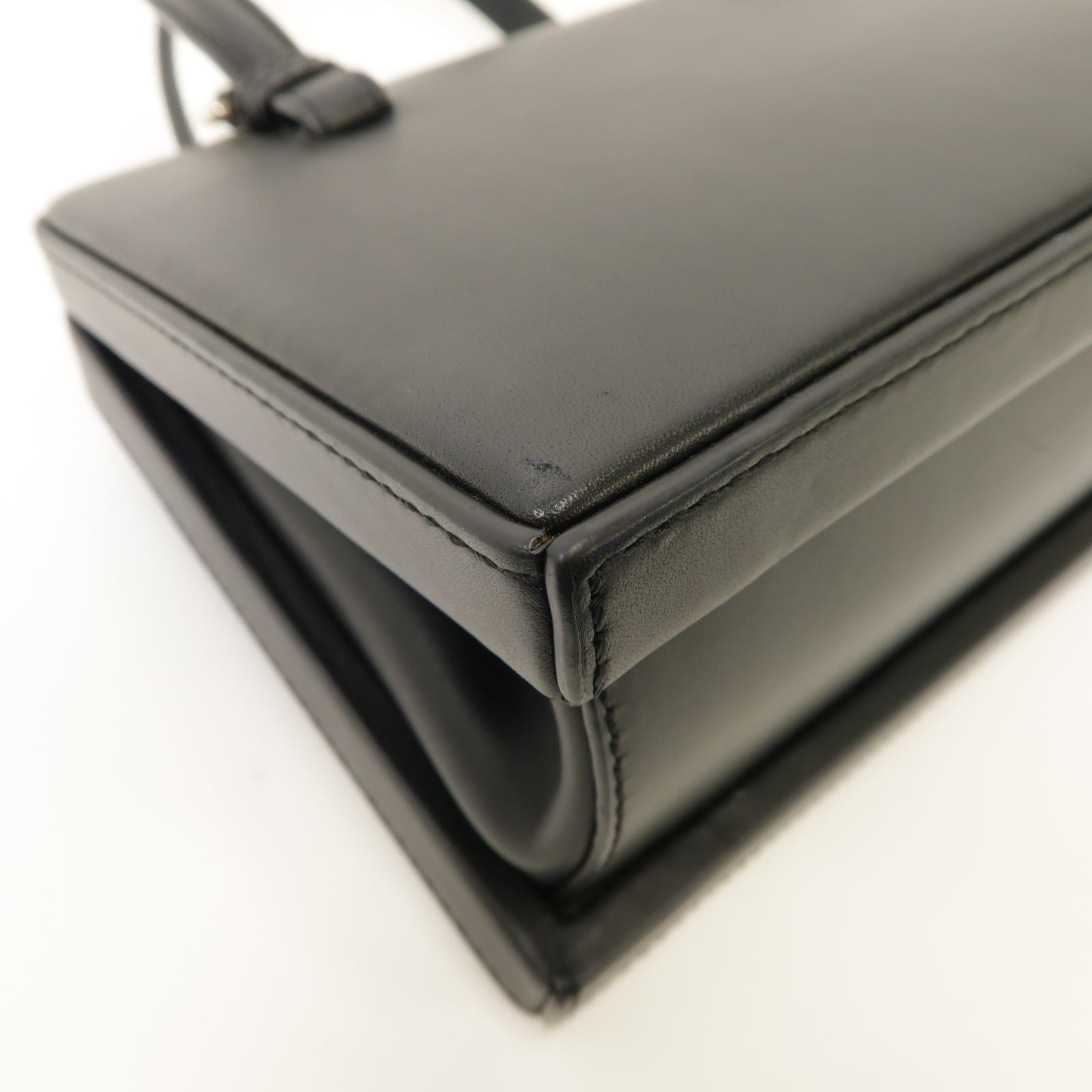 LOEWE 【激減優惠】牛皮皮革Postal 2 Way Shoulder Bag銀扣手挽肩背兩用袋黑色
