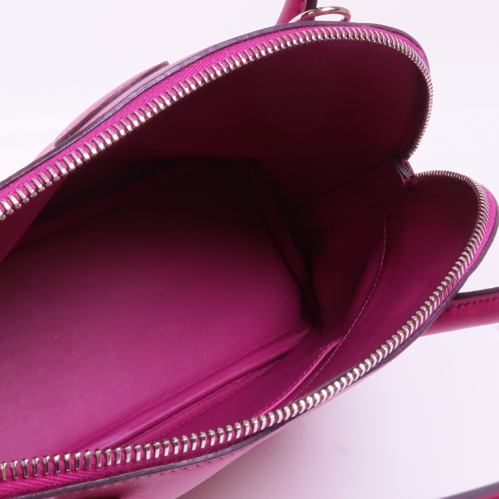 HERMES Swift皮革Bolide 27銀扣手挽肩背兩用袋Rose Purple