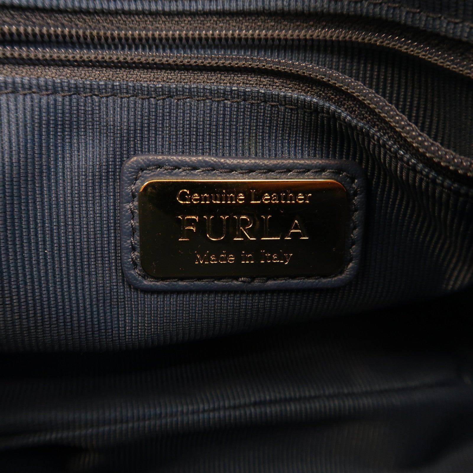 Furla 【激減優惠】牛皮皮革Shoulder Bag金扣肩背袋藍色