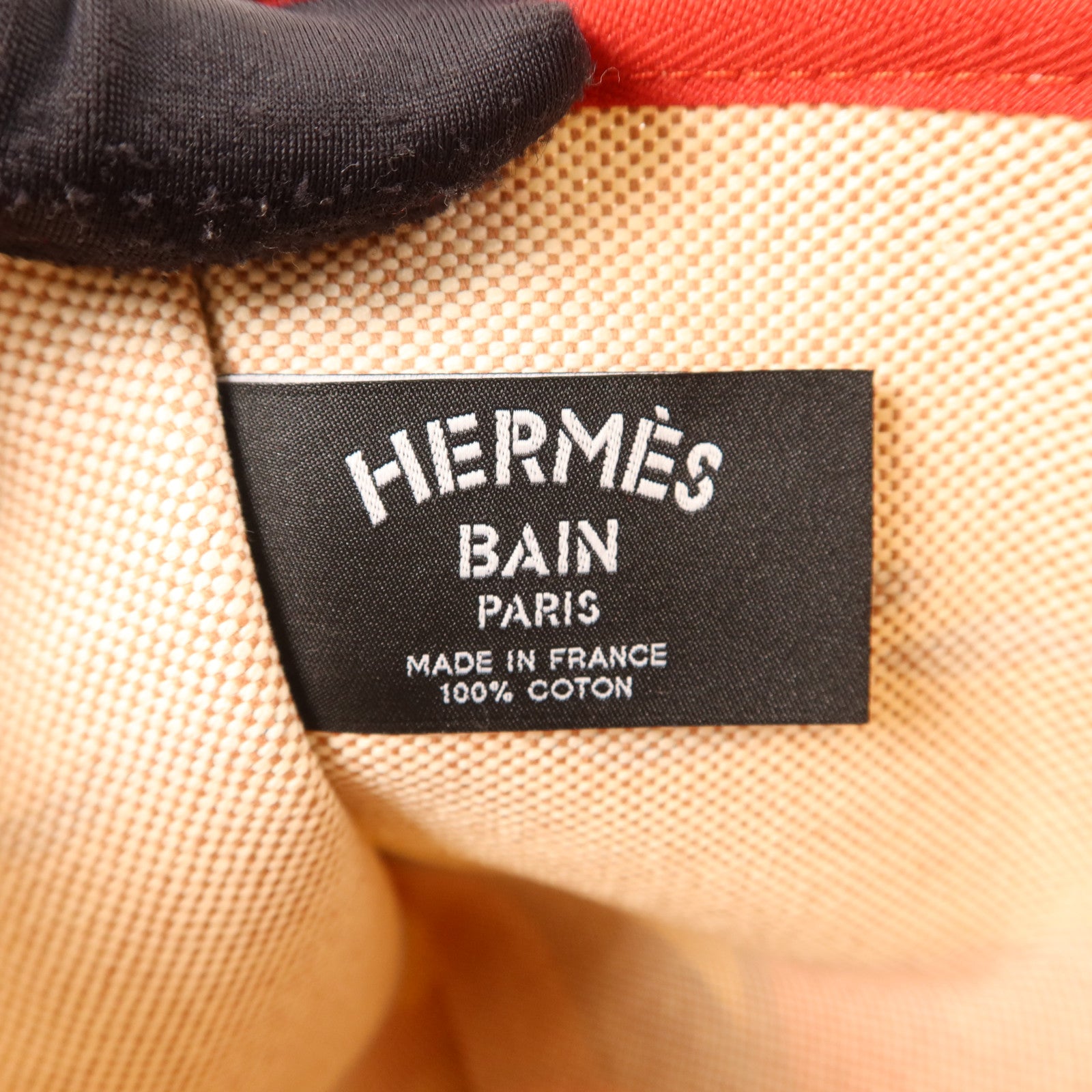 HERMES 棉布Maitre Nageur Case銀扣手拿包