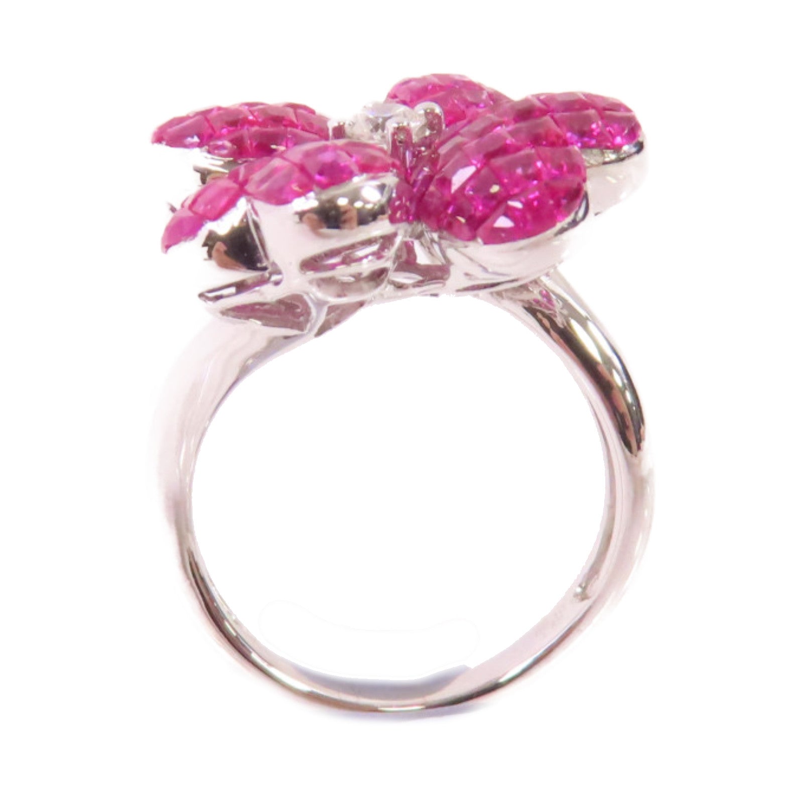 JEWELRY 18K白金/3.6ct紅寶石/0.1ct鑽石Ruby/Diamond Ring戒指US#6.5