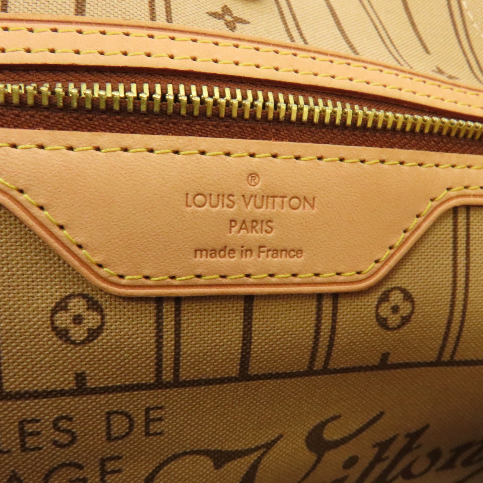 LOUIS VUITTON Monogram Neverfull MM金扣手挽袋啡色