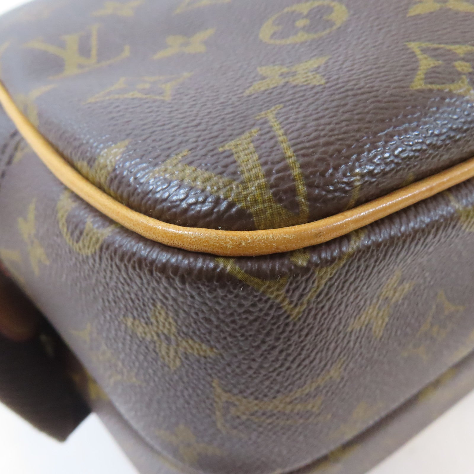 LOUIS VUITTON Monogram Reporter PM金扣肩背袋啡色