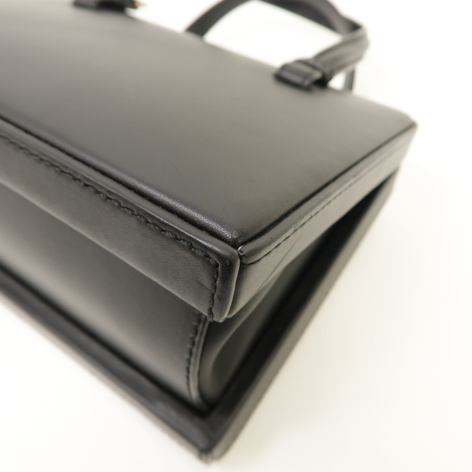 LOEWE 【激減優惠】牛皮皮革Postal 2 Way Shoulder Bag銀扣手挽肩背兩用袋黑色