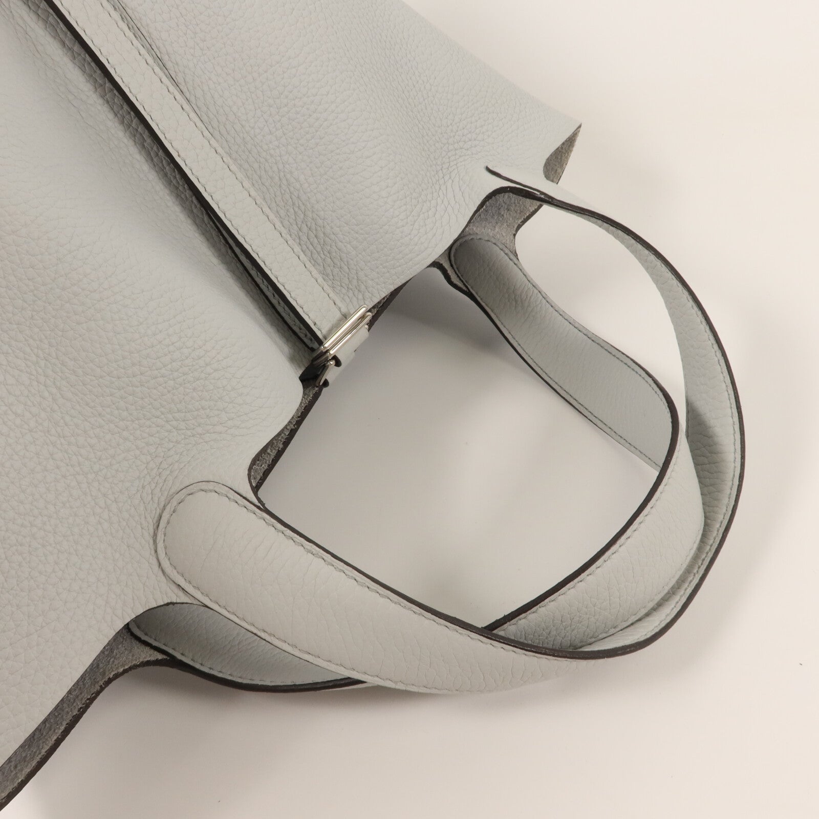 HERMES Clemence皮革Picotin MM手挽袋Gris Perle