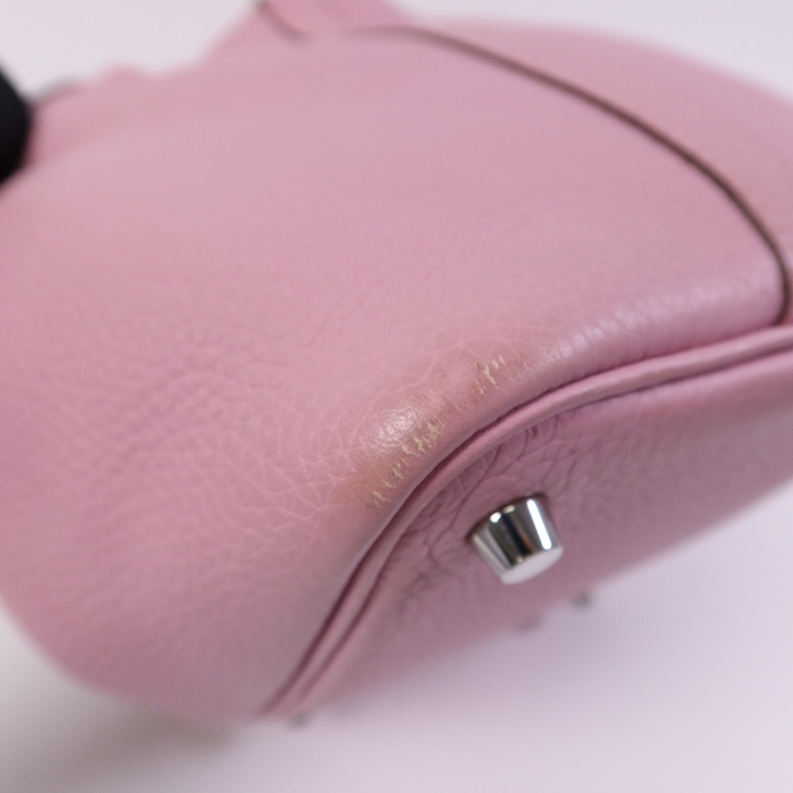 HERMES Clemence皮革Picotin PM銀扣手挽袋Mauve Sylvestre