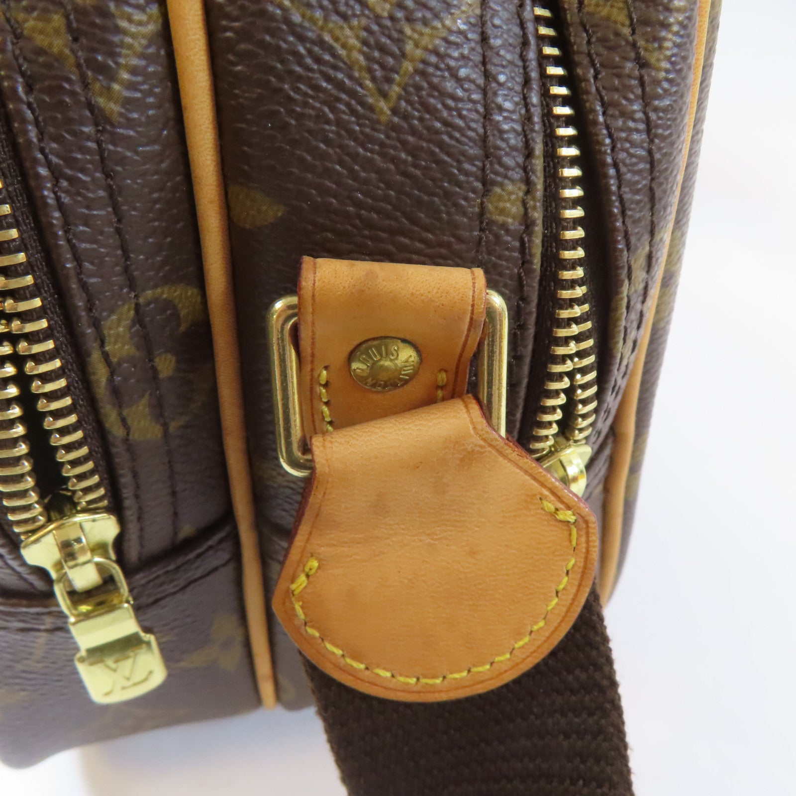 LOUIS VUITTON Monogram Reporter PM金扣肩背袋啡色