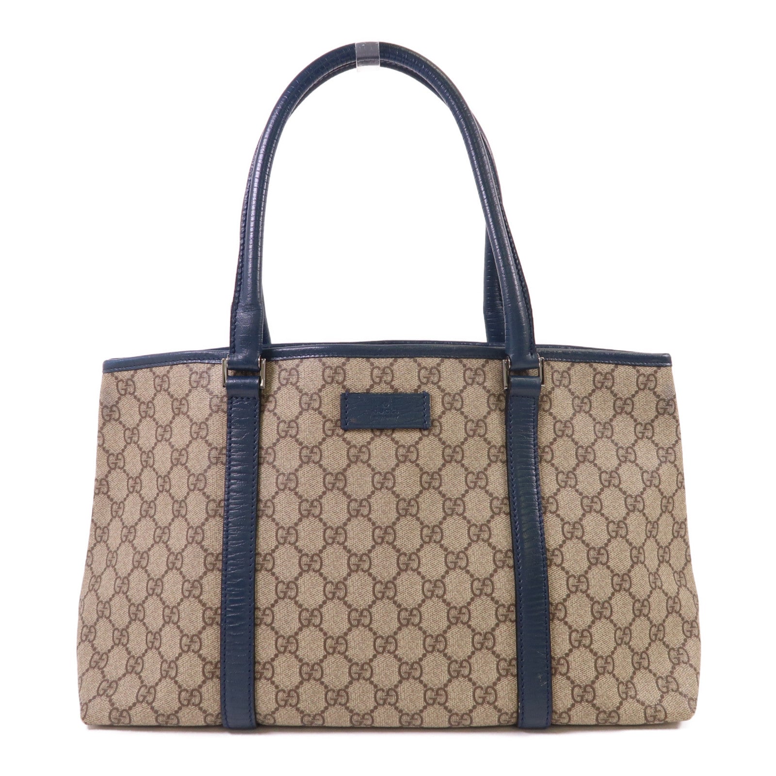 GUCCI 塗層帆布Tote Bag銀扣肩背袋