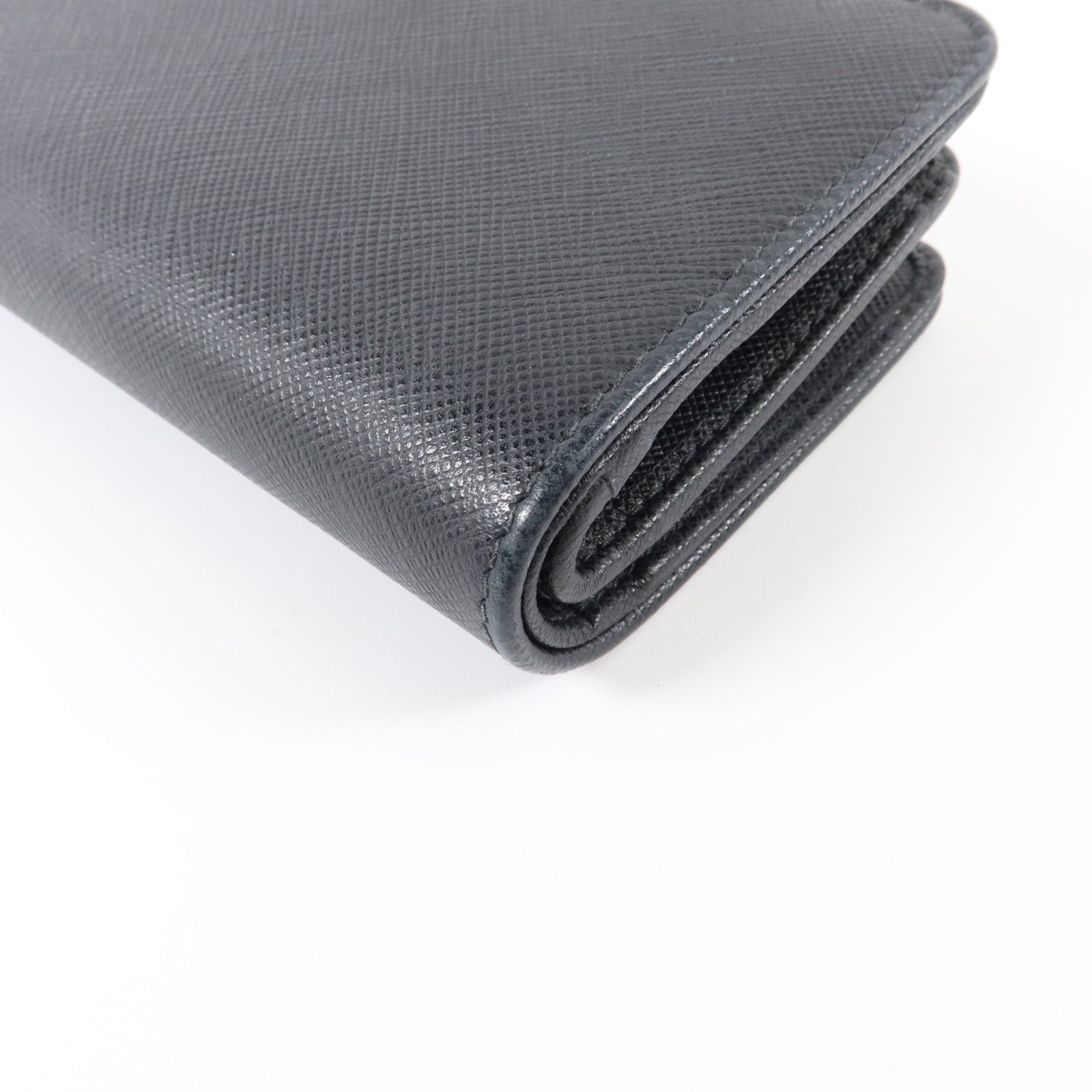 PRADA Saffiano皮革Bifold Wallet金扣錢包
