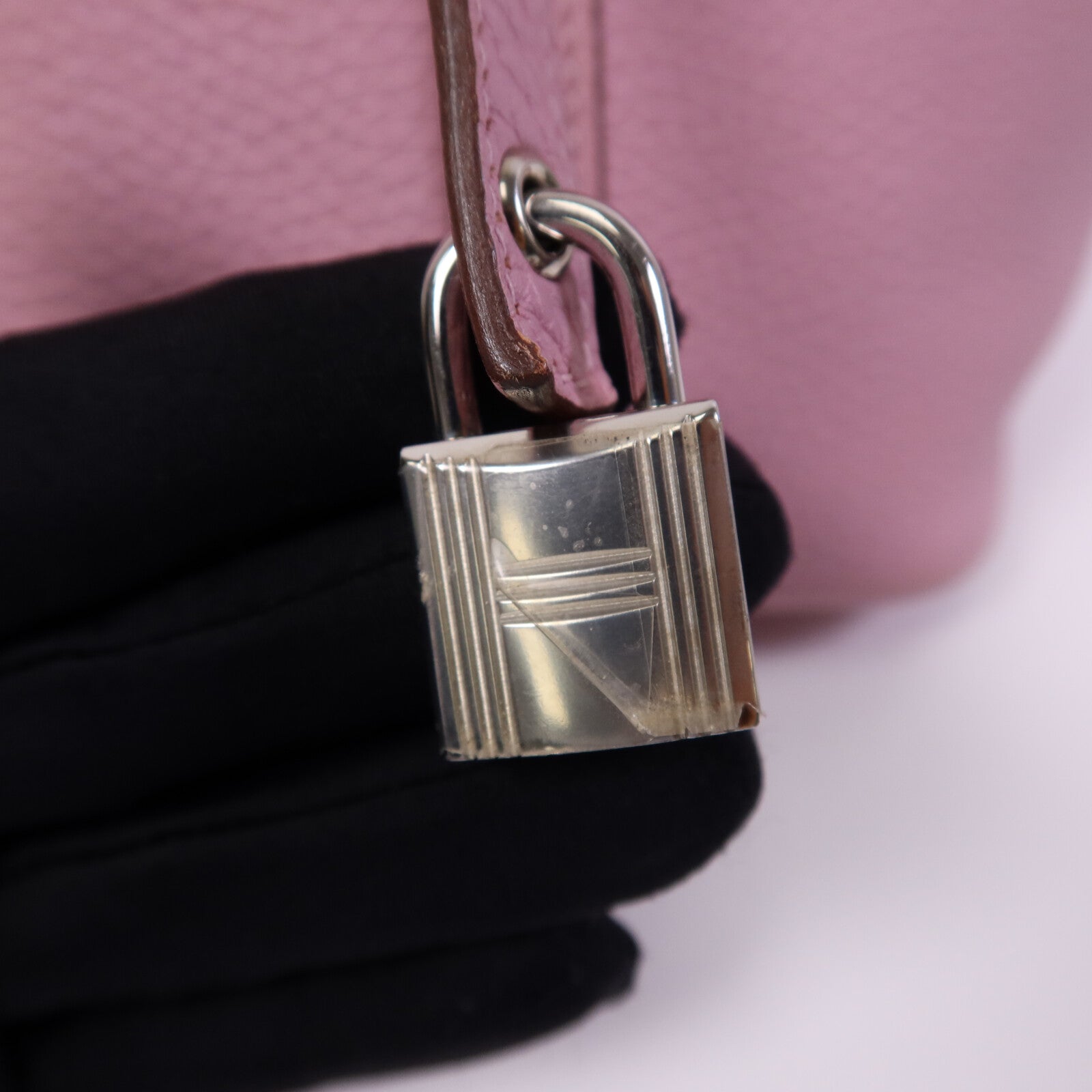 HERMES Clemence皮革Picotin PM銀扣手挽袋Mauve Sylvestre