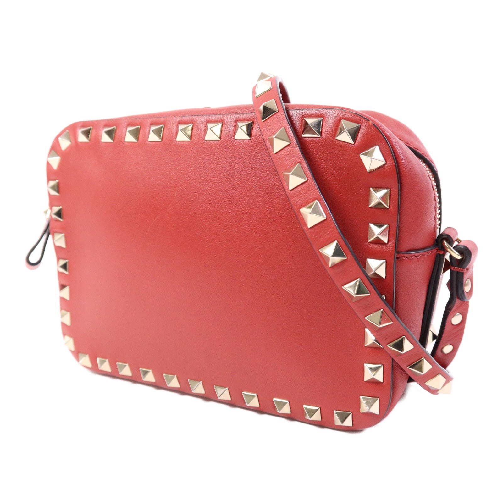Valentino 牛皮皮革Garavani Rockstud Crossbody Bag金扣肩背袋