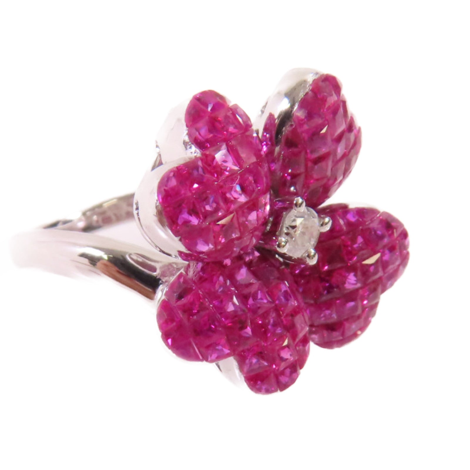 JEWELRY 18K白金/3.6ct紅寶石/0.1ct鑽石Ruby/Diamond Ring戒指US#6.5